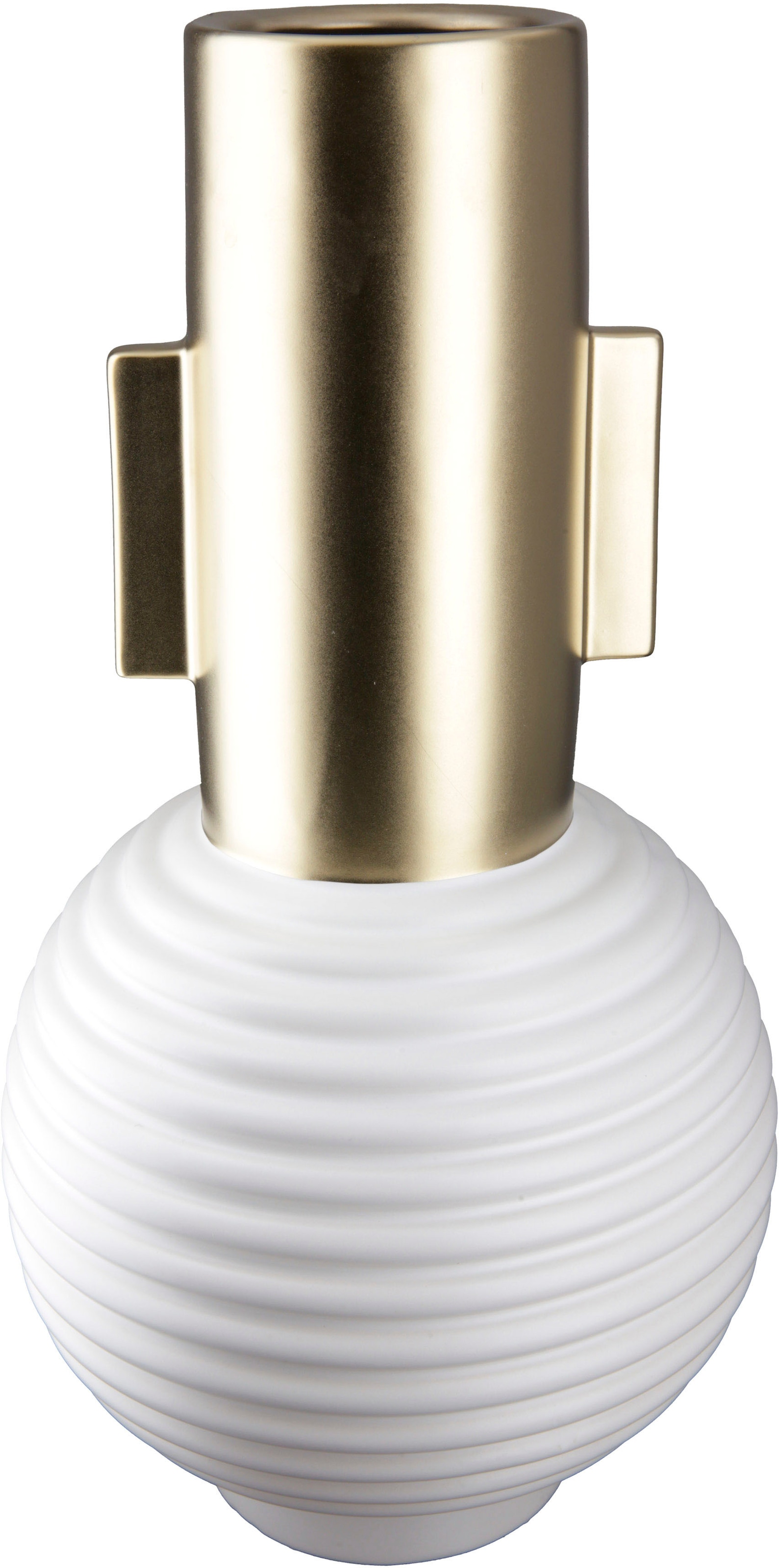 GILDE Tischvase »Cascade, Dekovase« Vase aus Keramik, mit Rillenstruktur, H günstig online kaufen