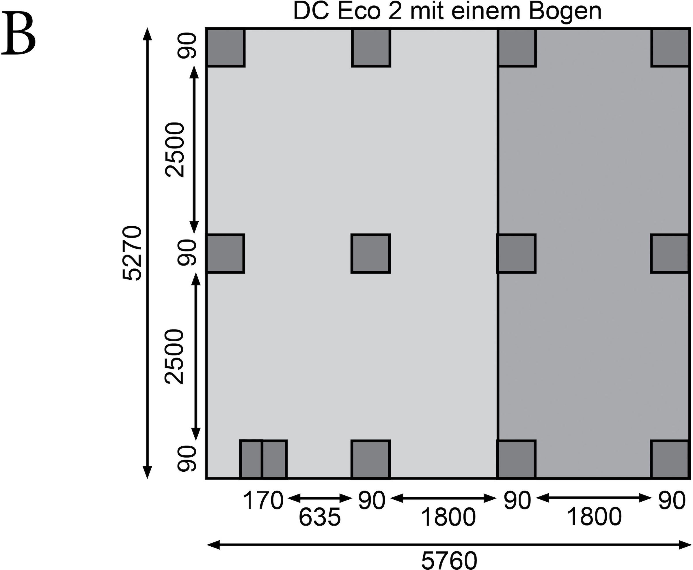 Karibu Doppelcarport »»ECO 2« Variante B, AKTION kdi«, Masivholz, 509 cm, KDI, mit integriertem Abstellraum klein, 2 Seitenwänden und 1 Rückwand