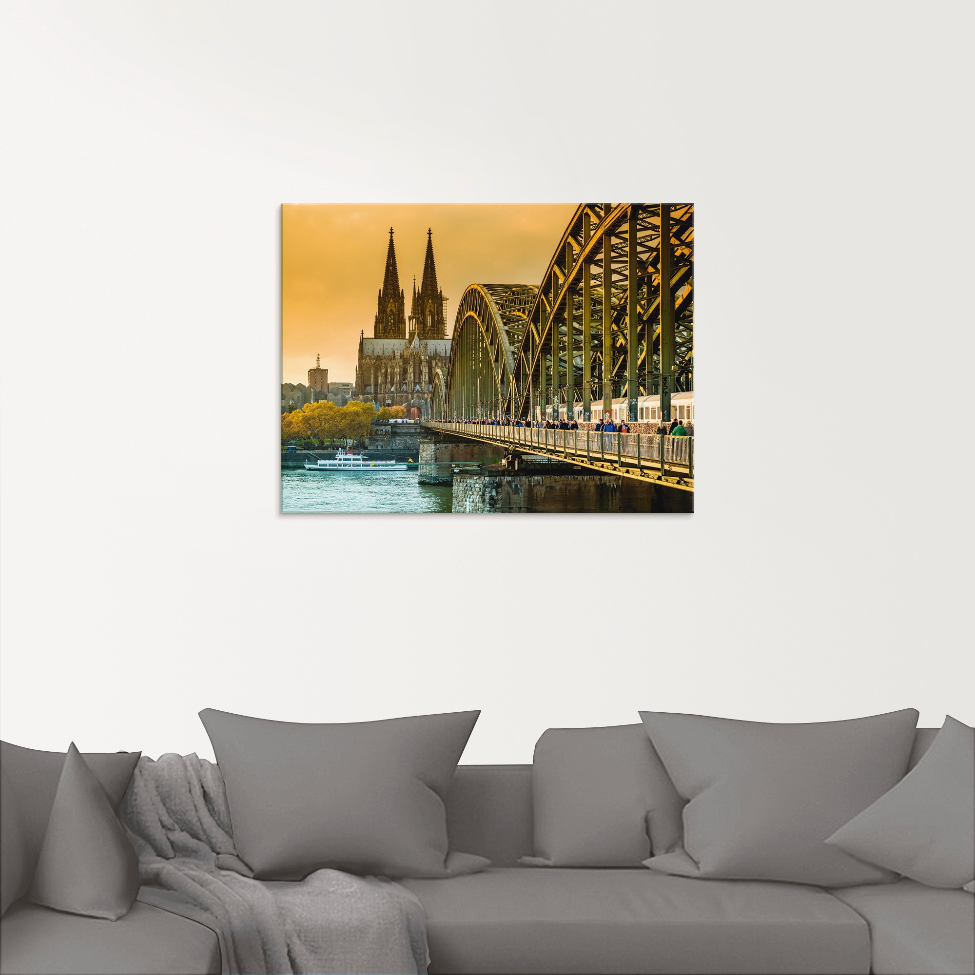 Artland Glasbild "Kölner Dom mit Hohenzollernbrücke", Deutschland, (1 St.), günstig online kaufen