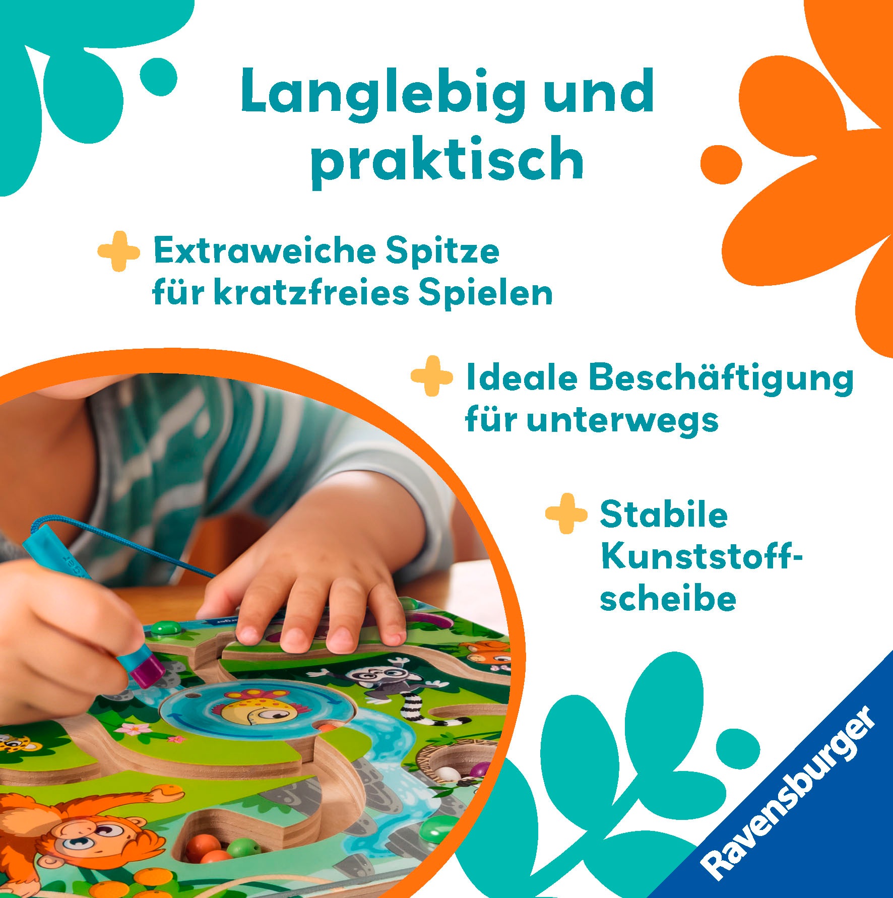 Ravensburger Spiel »Play+ Magnetisches Holz-Labyrinth: Dschungel«, Made in Europe