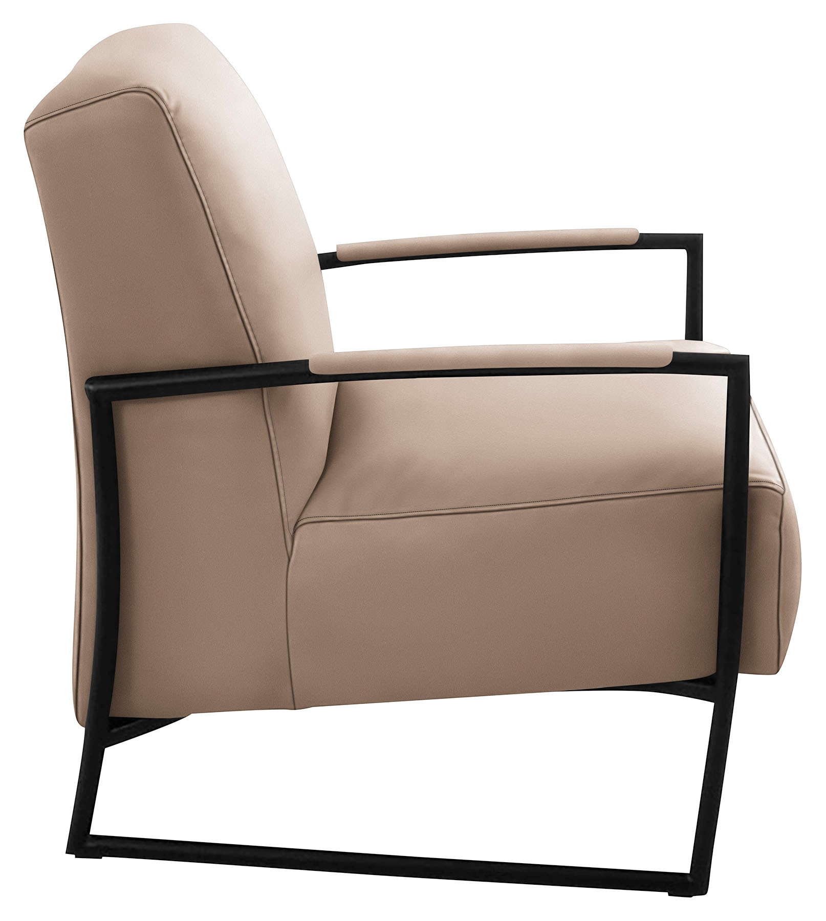 K+W Komfort & Wohnen Cocktailsessel, mit bezogenen Armlehnen, Gestell in Metall schwarz Struktur