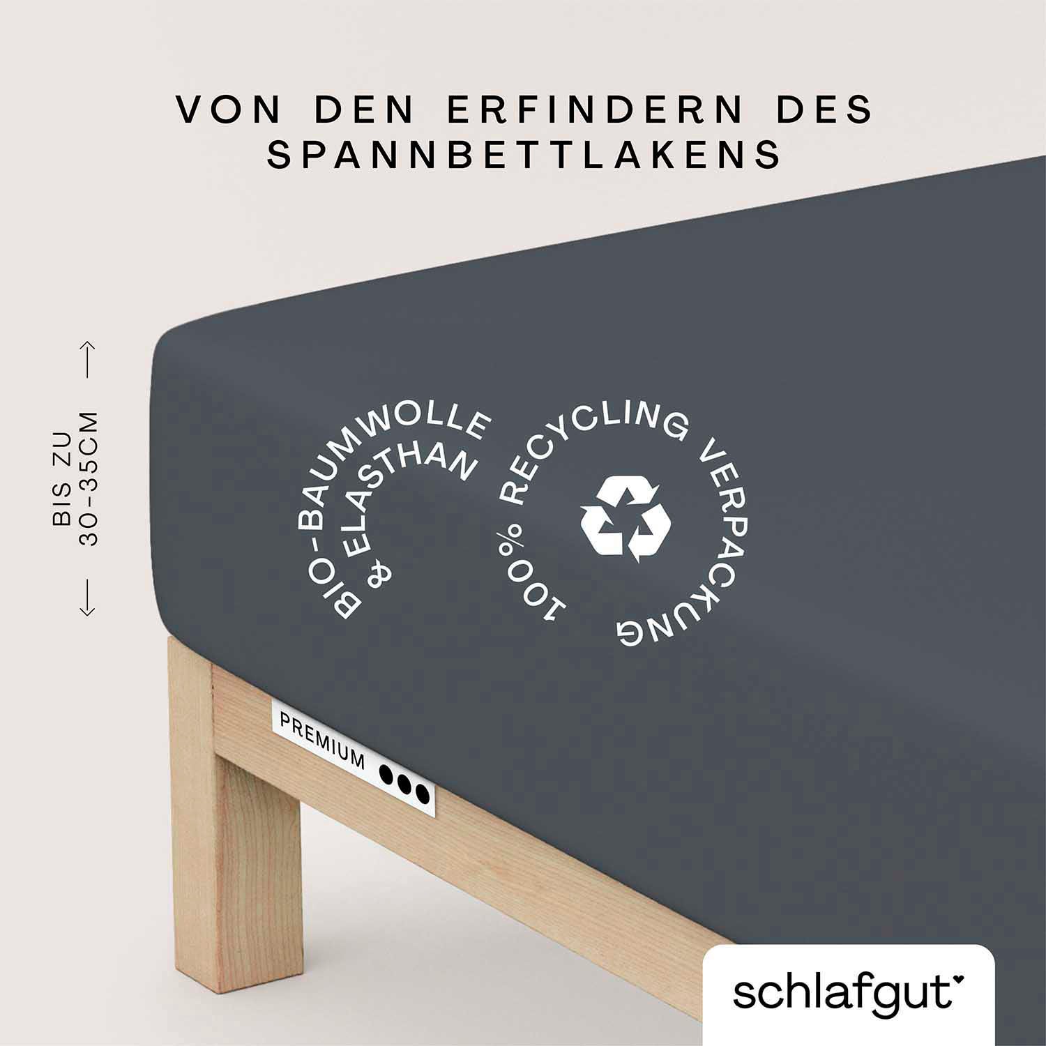 Schlafgut Spannbettlaken »Premium«, Zero Waste Verpackung, PREMIUM Qualität günstig online kaufen