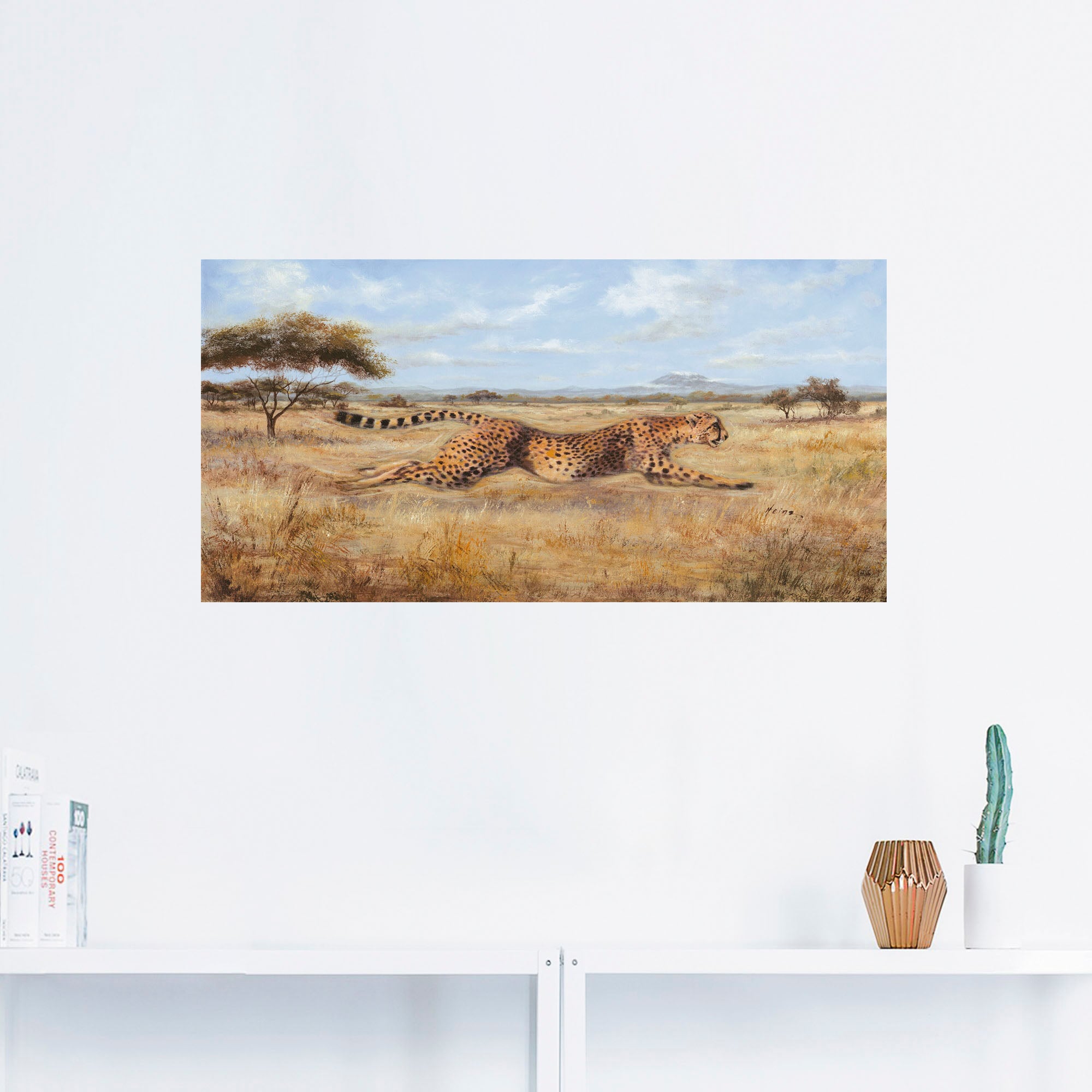 Artland Wandbild »Laufender Gepard«, Wildtiere, Leinwandbild, Poster in Größen kaufen als online (1 oder Wandaufkleber St.), Alubild, versch