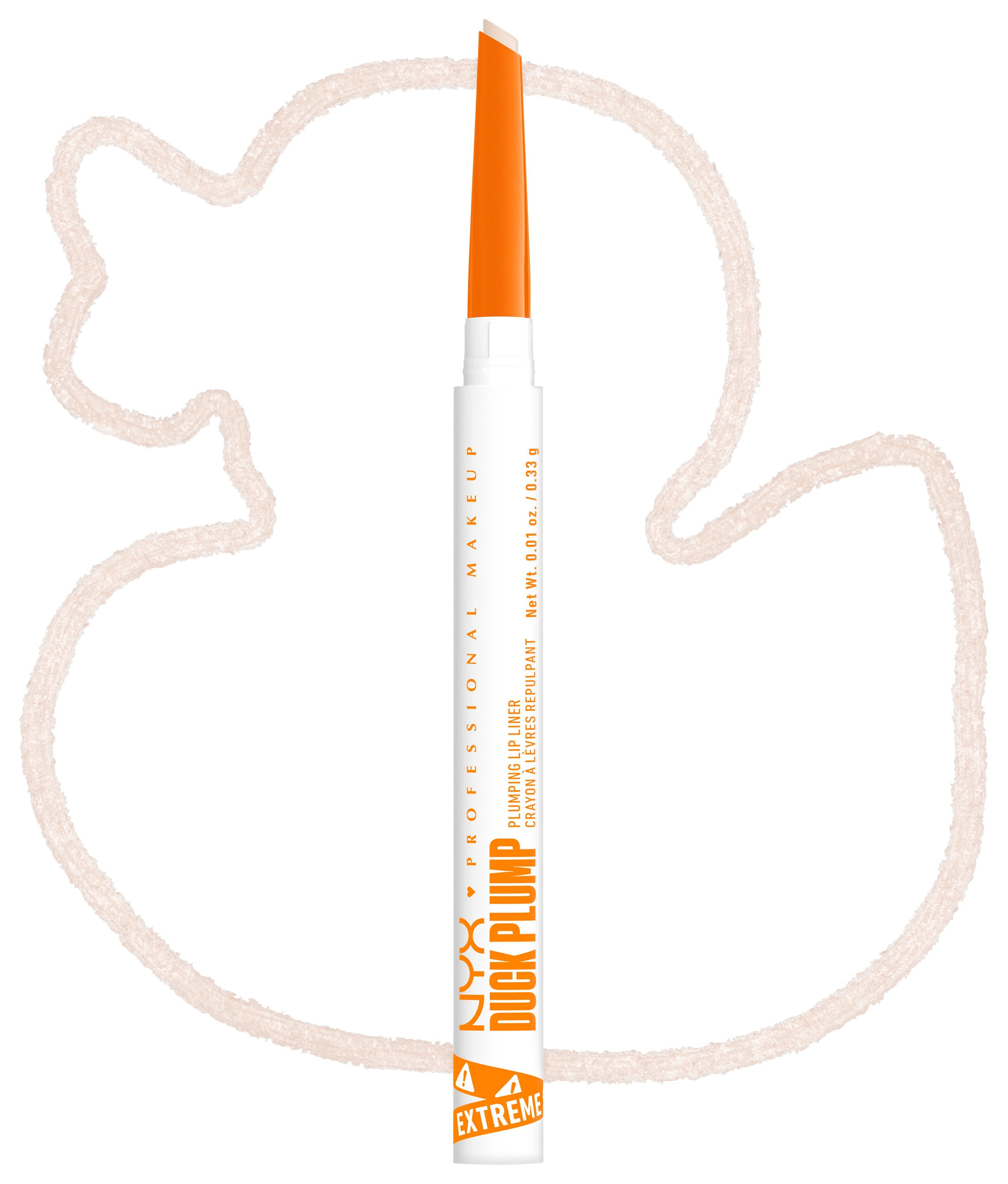 NYX Lippenstift »Professional Makeup Duck Plump Plumping Lip Liner Lippenkonturenstift«, Transparent, polstert die Lippen natürlich auf, angeschrägte Spitze.