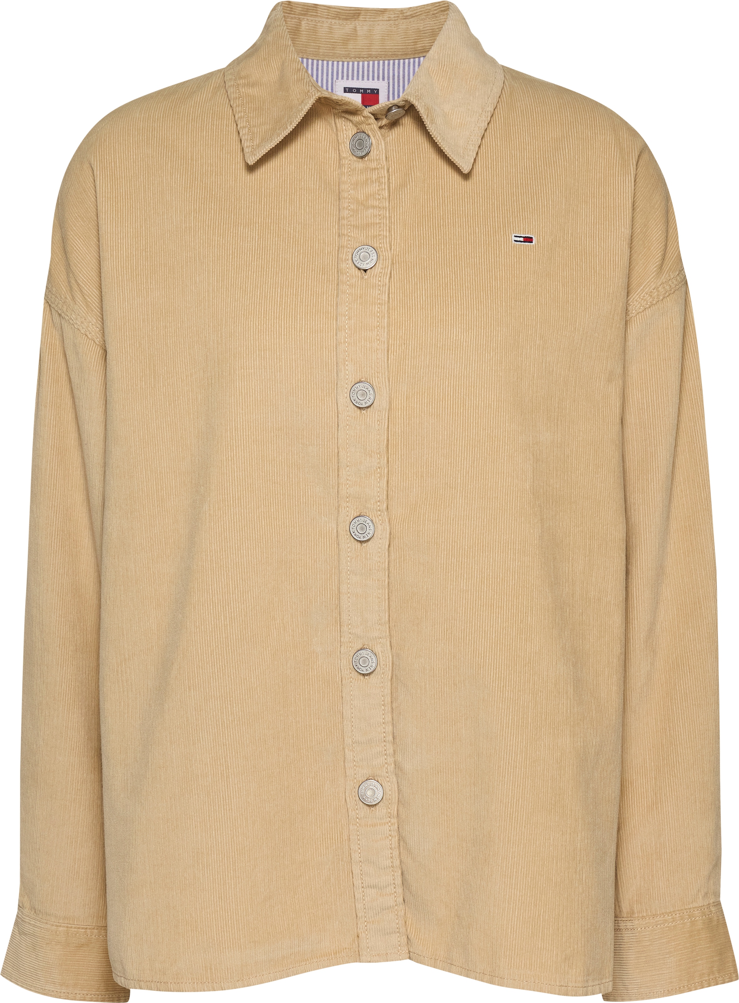 Tommy Jeans Outdoorbluse »TJW FINE CORD OVERSHIRT« aus Feincord, Logo-Flag