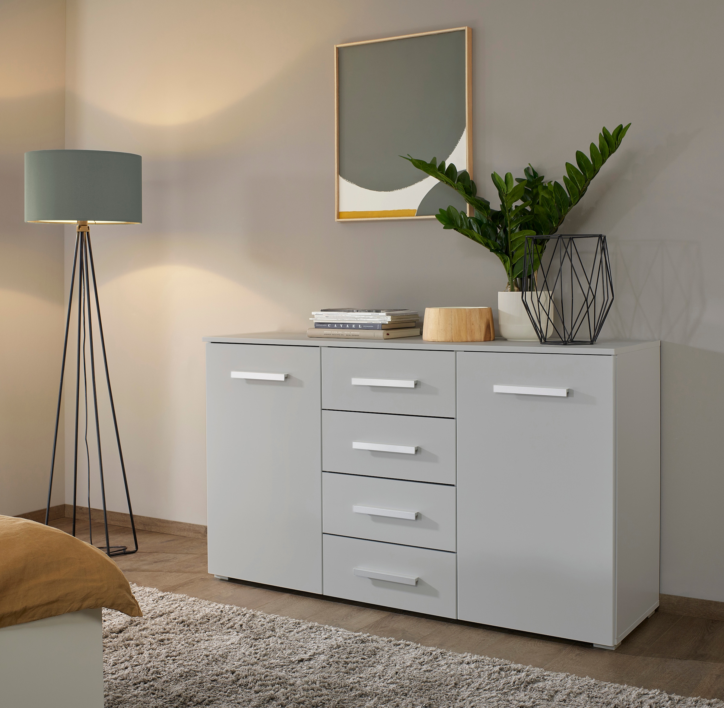 rauch Schubkastenkommode »Sideboard Kommode Kombikommode KOLUNA mit Dekorfront«, mit 4 Schubkästen und 2 Türen sowie Metallgriffen MADE IN GERMANY