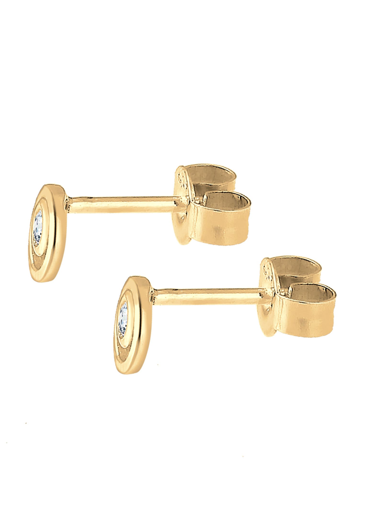 Elli DIAMONDS Paar Ohrstecker »Kreis Layer Diamant Hochwertig 585 Gelbgold«