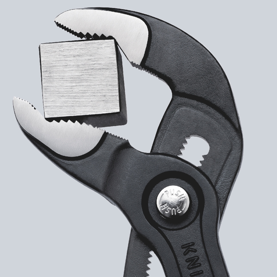 Knipex Wasserpumpenzange »87 02 250 Cobra® Hightech«, (1 tlg.), grau atramentiert, mit schlanken Mehrkomponenten-Hüllen 250 mm