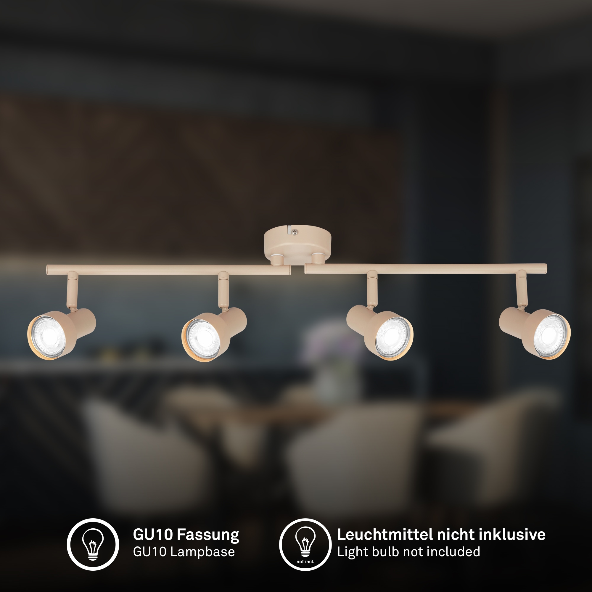 Briloner Leuchten LED Deckenspots »TAPP« GU10 1 Stk. 60,5x13,5 cm, Wohnzimmer, Schlafzimmer, Flur, Büro