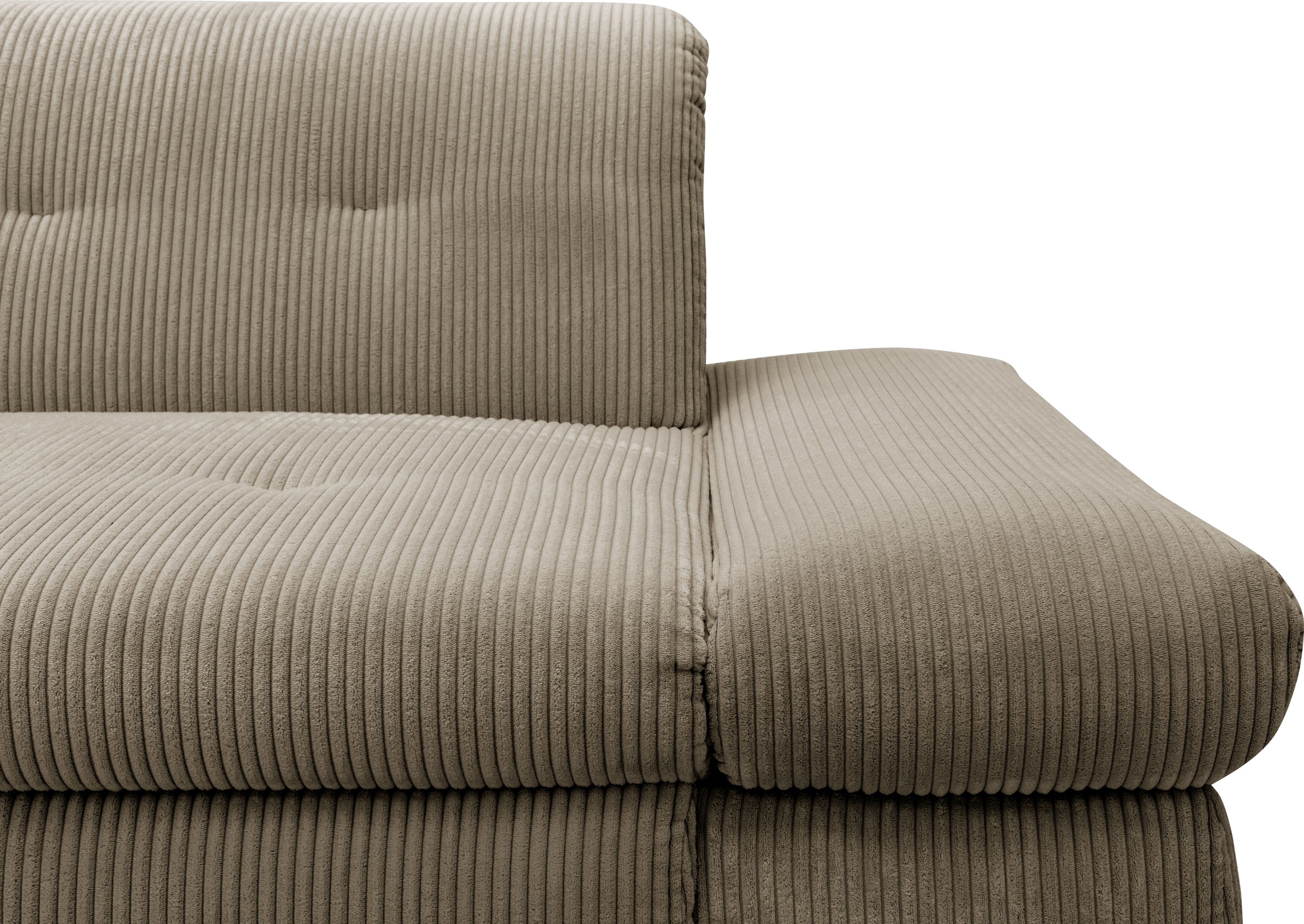 DOMO collection Ecksofa »Moric Luxus - B/T/H 300/172/80 cm, XXL-Format«, L-Form, 140kg Belastung/Sitz, in Cord, Chenille, Kunstleder