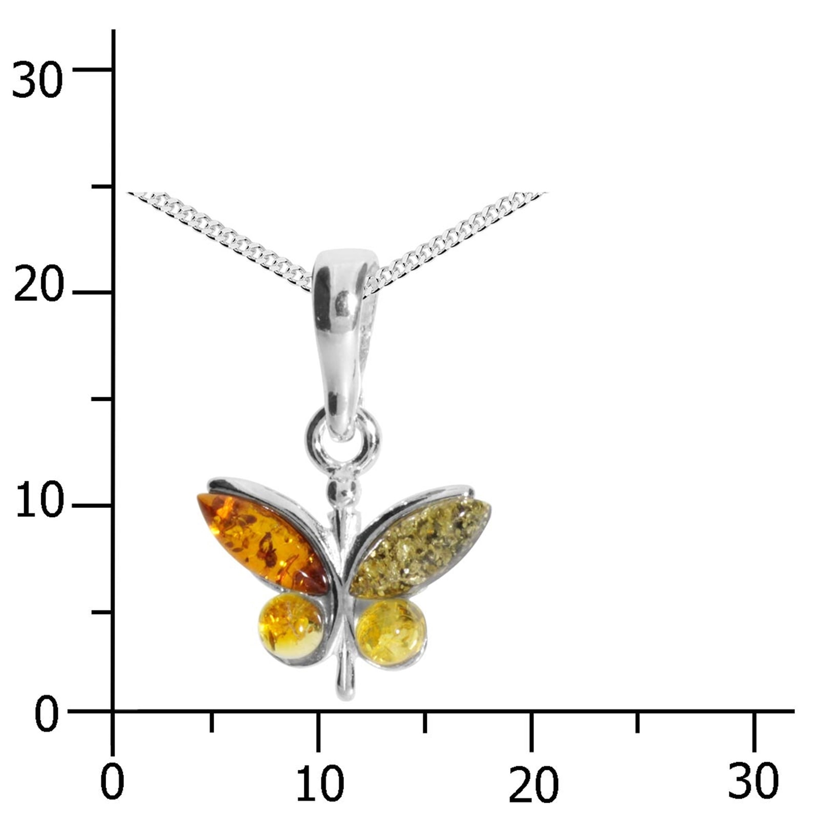 OSTSEE-SCHMUCK Kette mit Anhänger »Ostsee-Schmuck Kette mit Anhänger Schmetterling«, (2 tlg.)