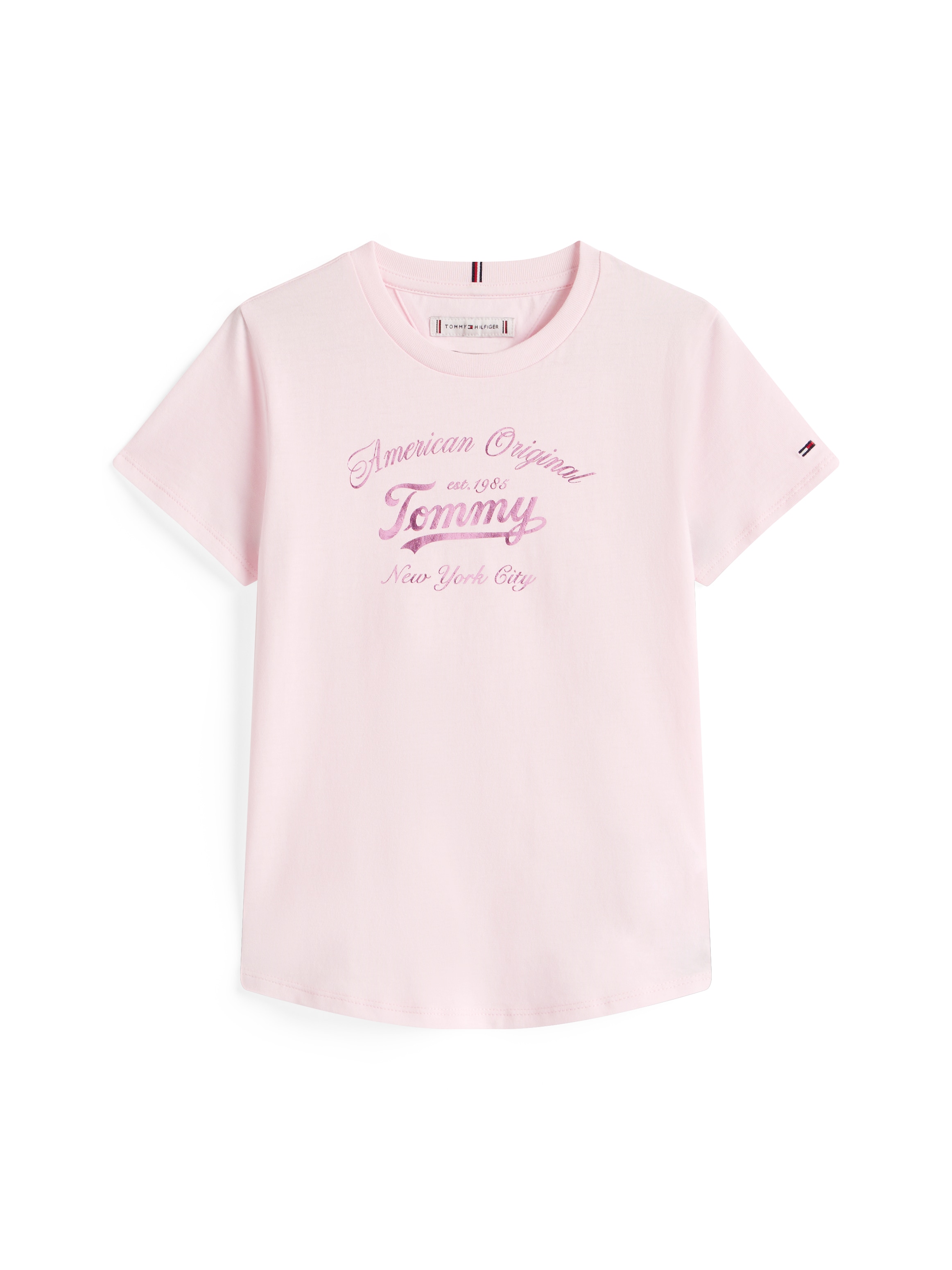 Tommy Hilfiger T-Shirt »TOMMY SCRIPT TEE SS« für Kinder bis 16 Jahre, glänzender Druck