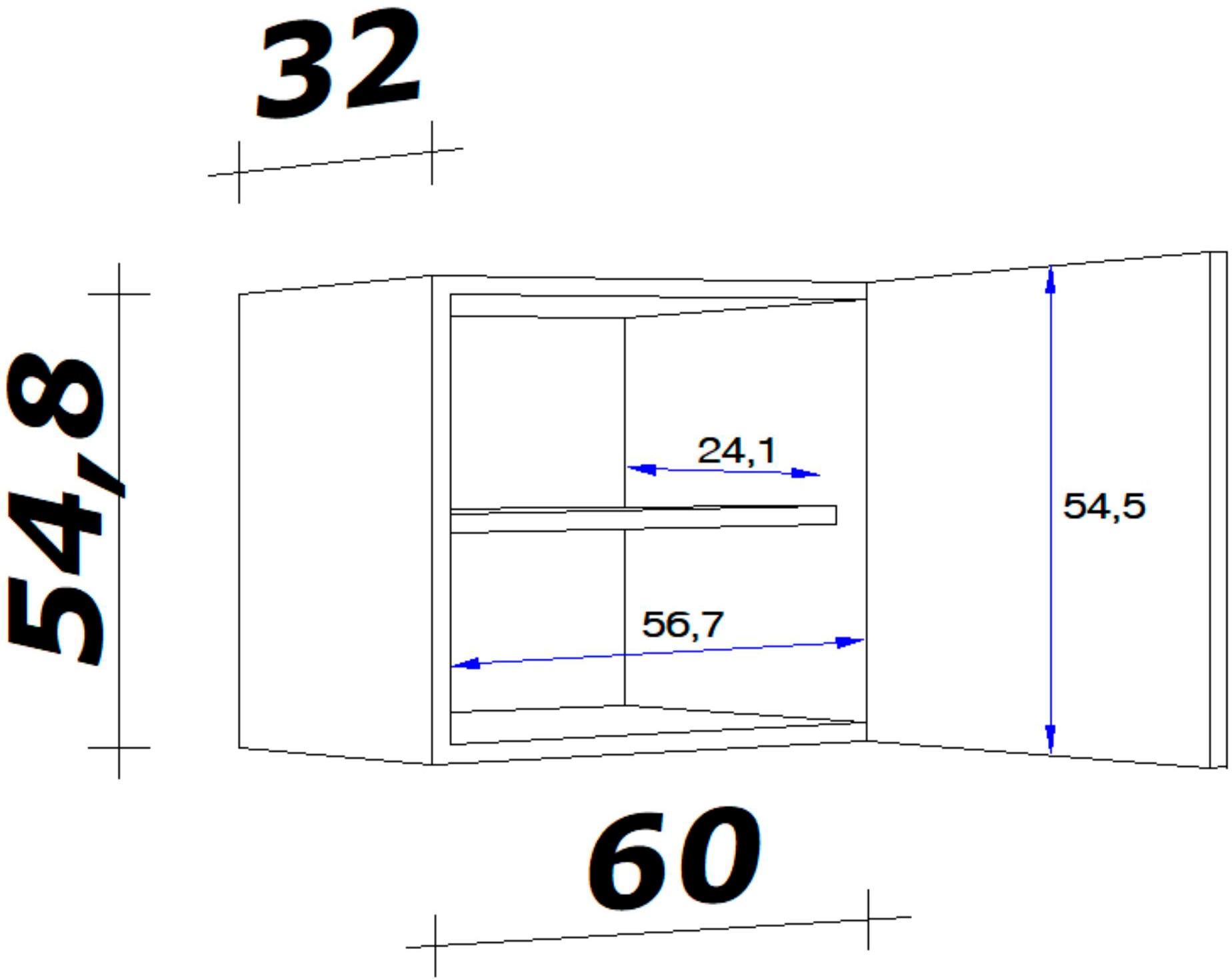 Flex-Well Hängeschrank »Wito«, (B x H x T) 60 x 54,8 x 32 cm
