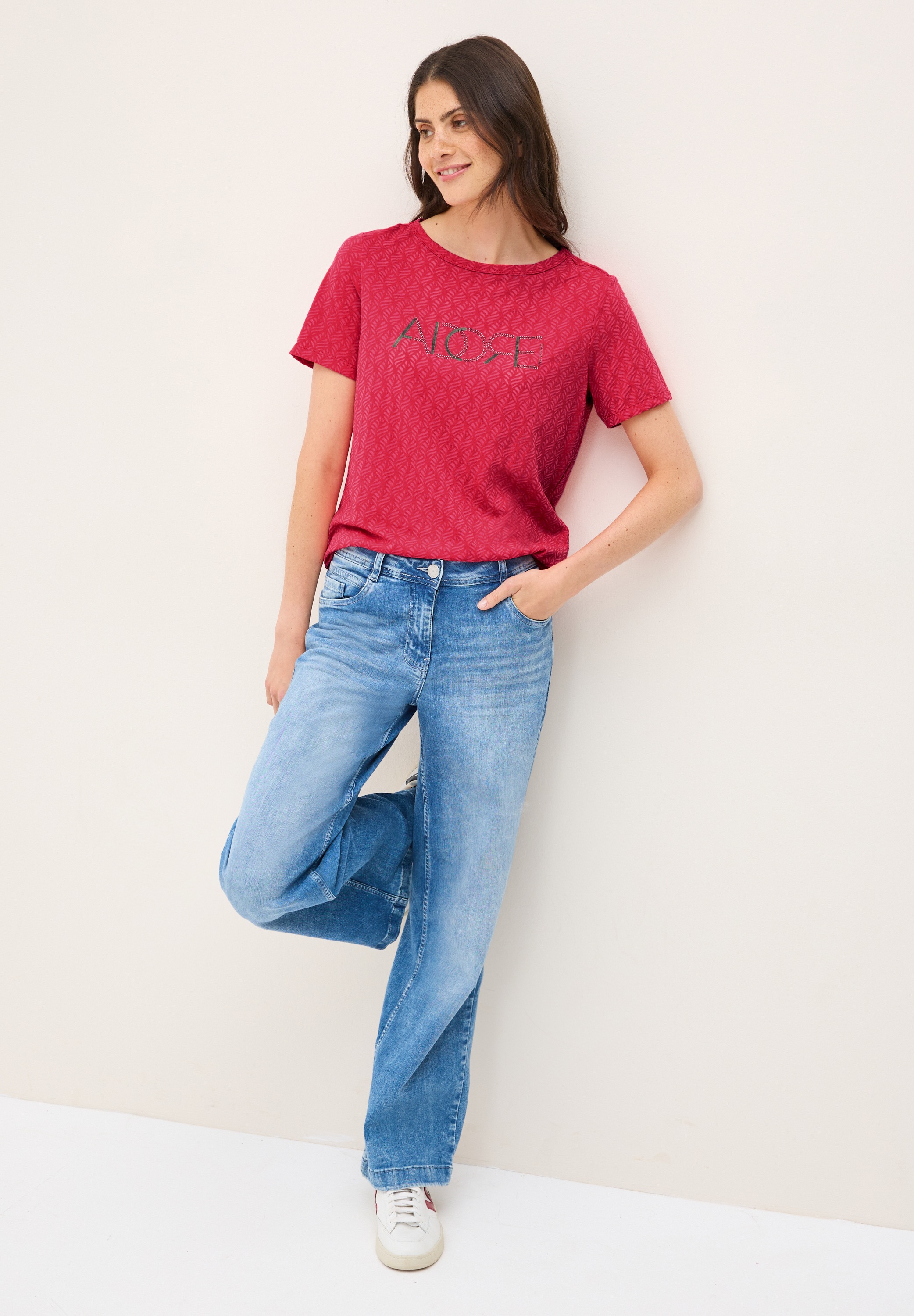 Cecil T-Shirt, in Ausbrenner-Optik mit Wording