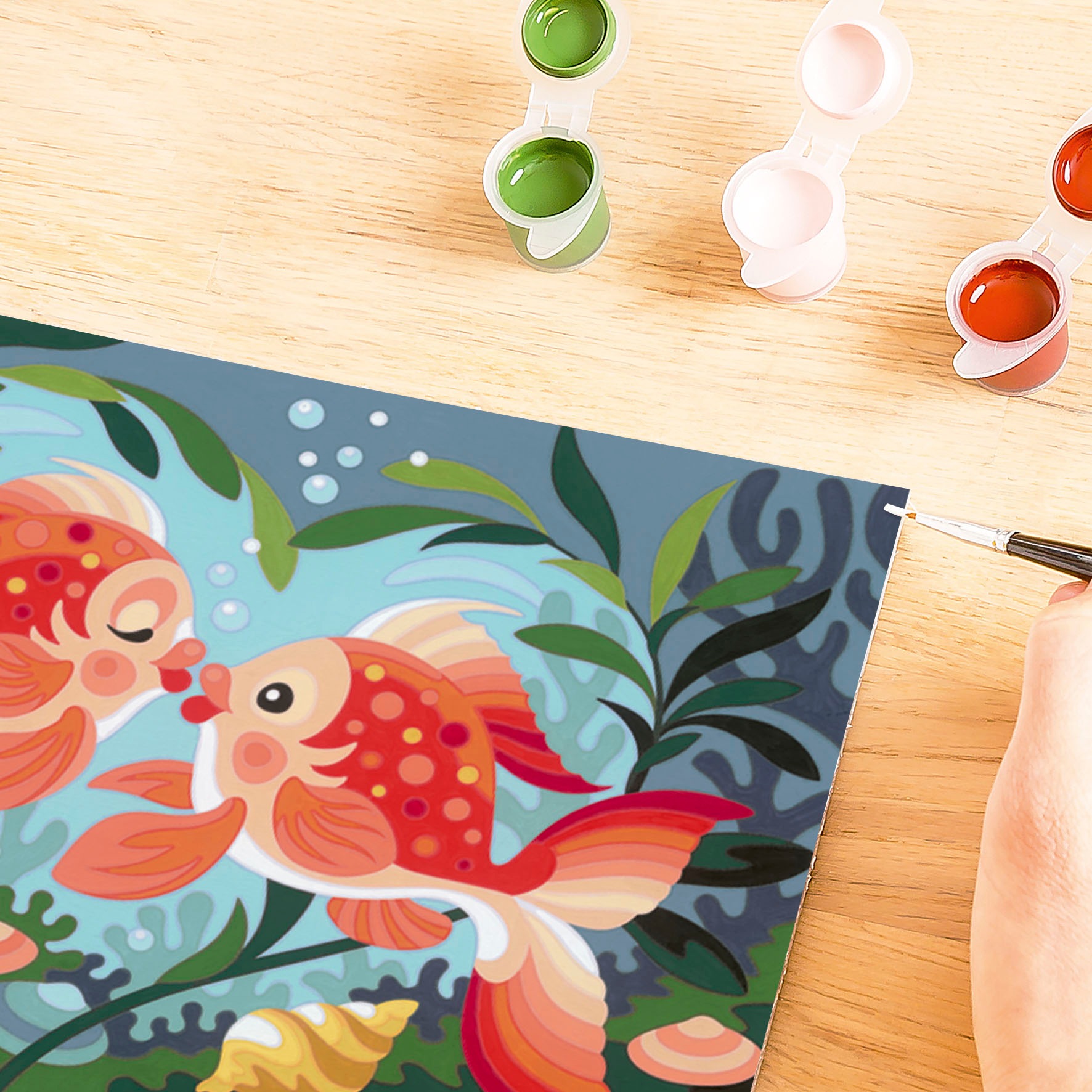 Ravensburger Malen nach Zahlen »Verliebte Fische«, Made in Europe