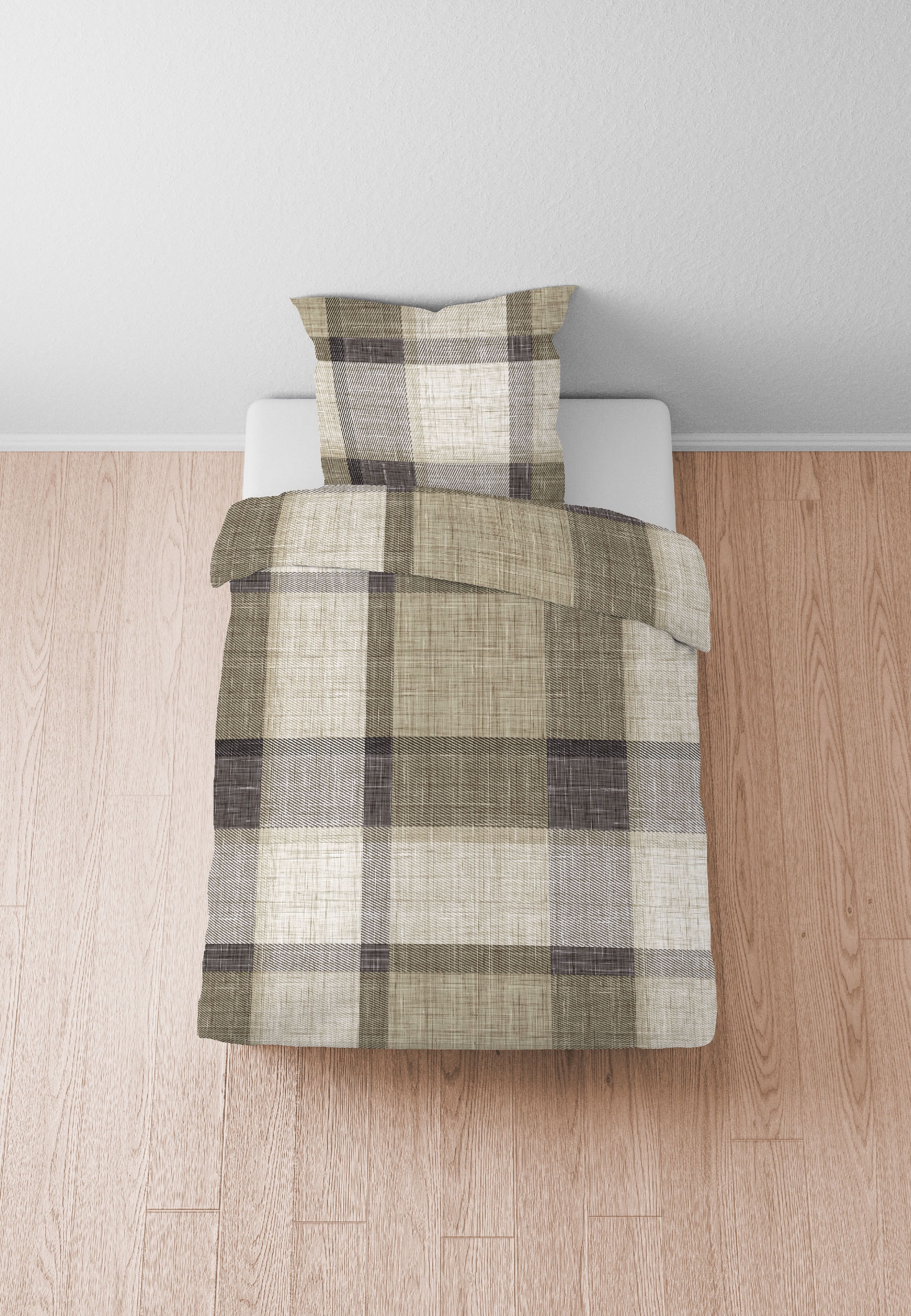 Biberna Bettwäsche »0004101« 2 Stk. tlg. wohlig warm + weich, pflegeleicht, 100% Baumwolle, Reißverschluss