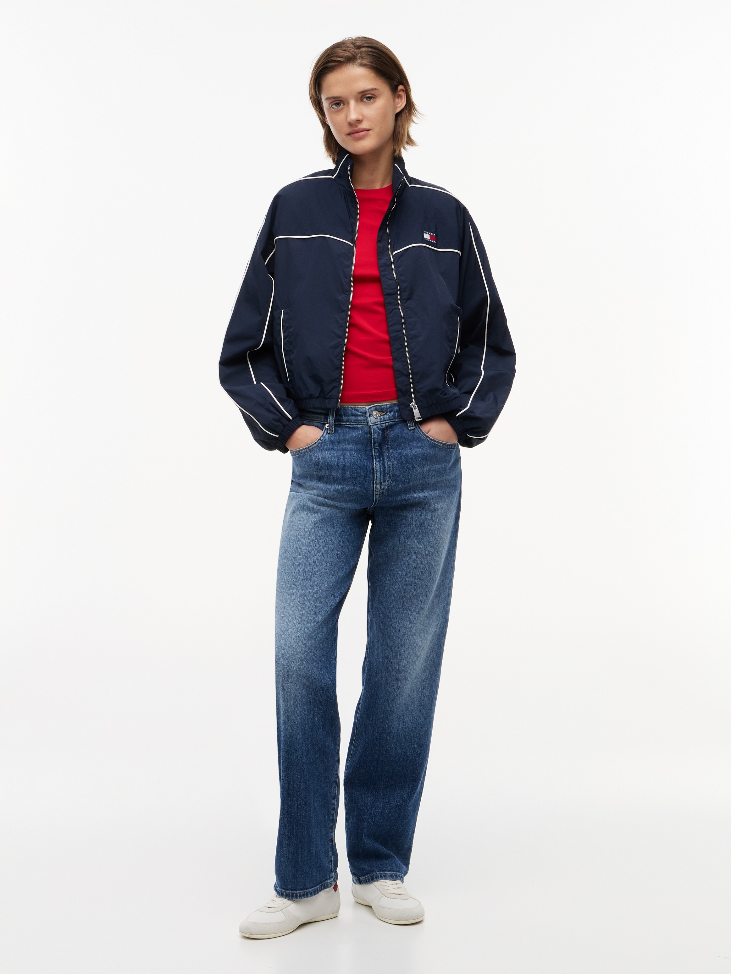 Tommy Jeans Blouson »TJW NYLON PIPING JACKET« mit kontrastfarbener Paspelierung