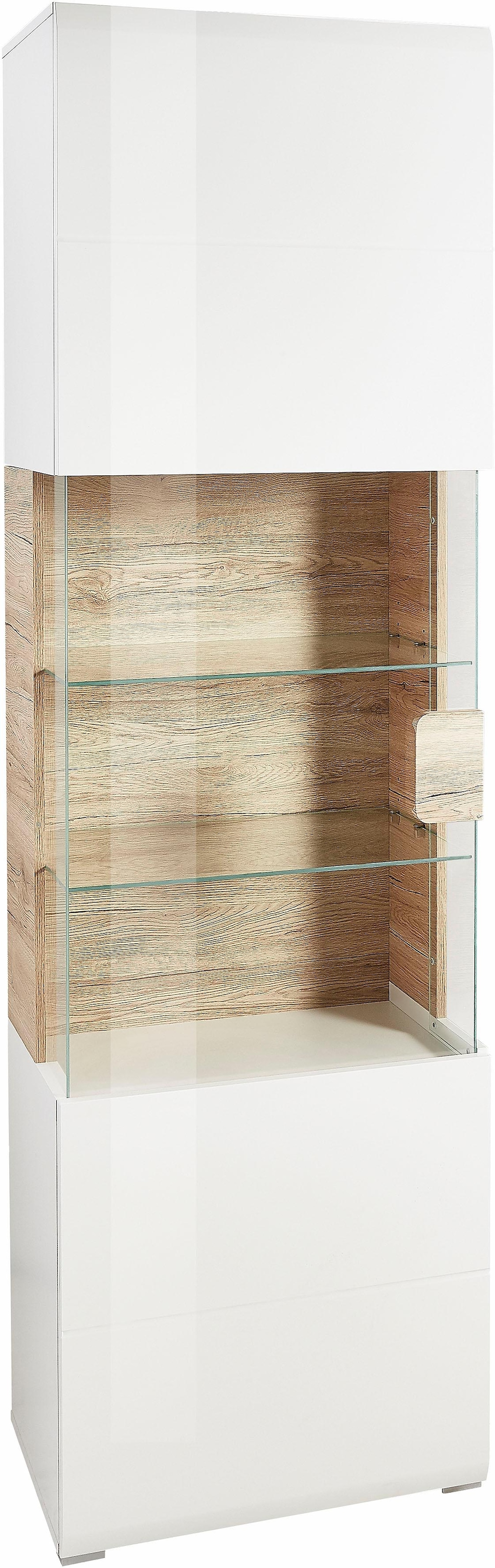 INOSIGN Vitrine »Toledo,Höhe 204 cm trendige Glasvitrine mit dekorative Fräsungen«, Standvitrine ohne Beleuchtung, viel Stauraum, hochglanz Front MDF