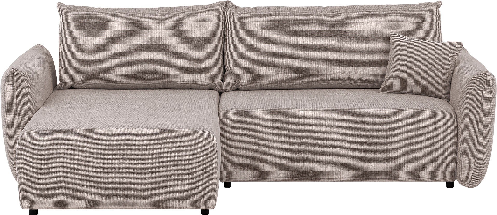 INOSIGN Ecksofa »MAVAS Schlafsofa mit Bettkasten, L-Form,«, ca.257/127cm (Liegefläche 212/145 cm), Cord, Chenille, Struktur
