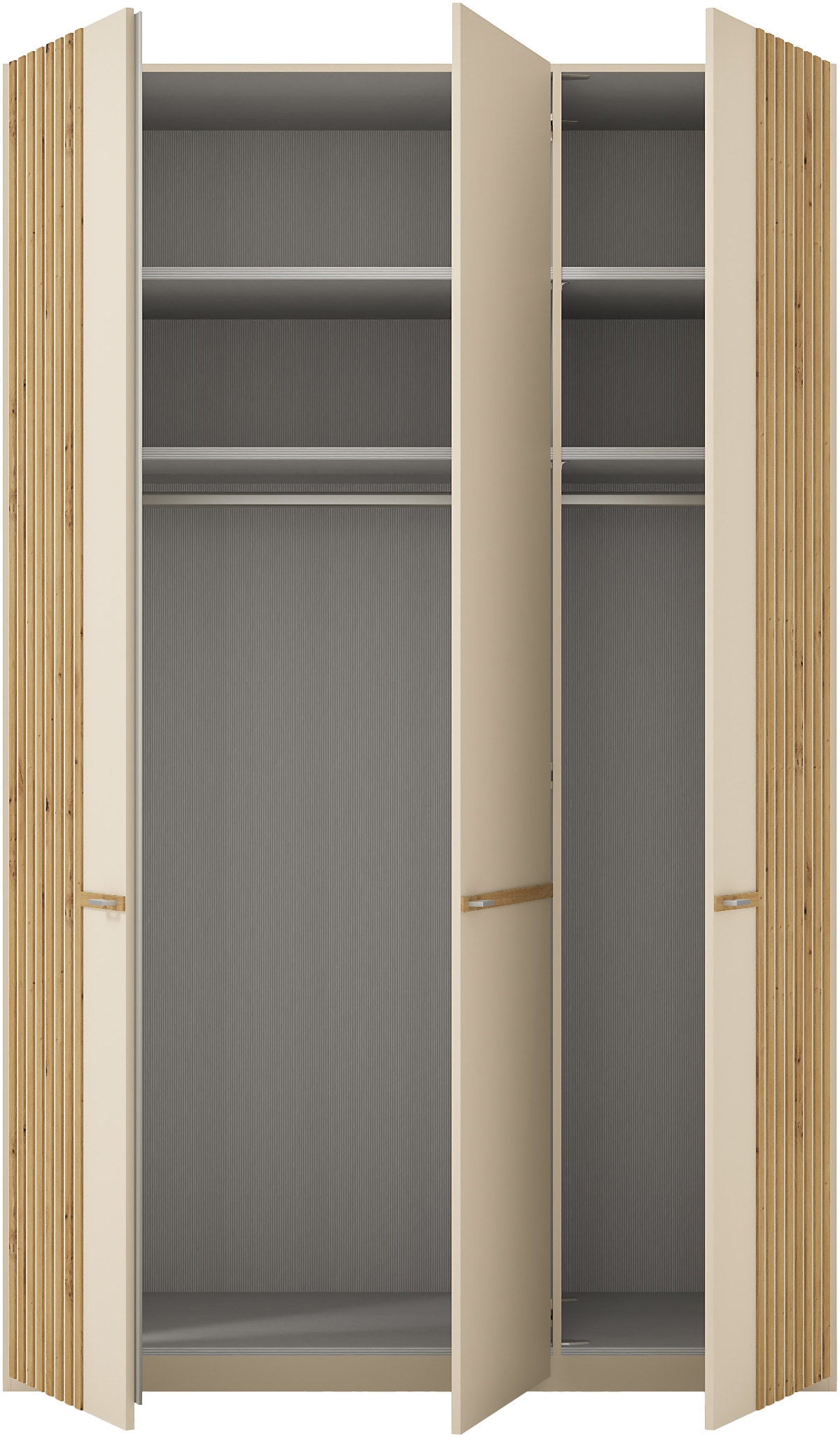 Musterring Drehtürenschrank »Isabelle« Lamellen in Eiche, Griffe in silber, verschiedene Größen und Farben