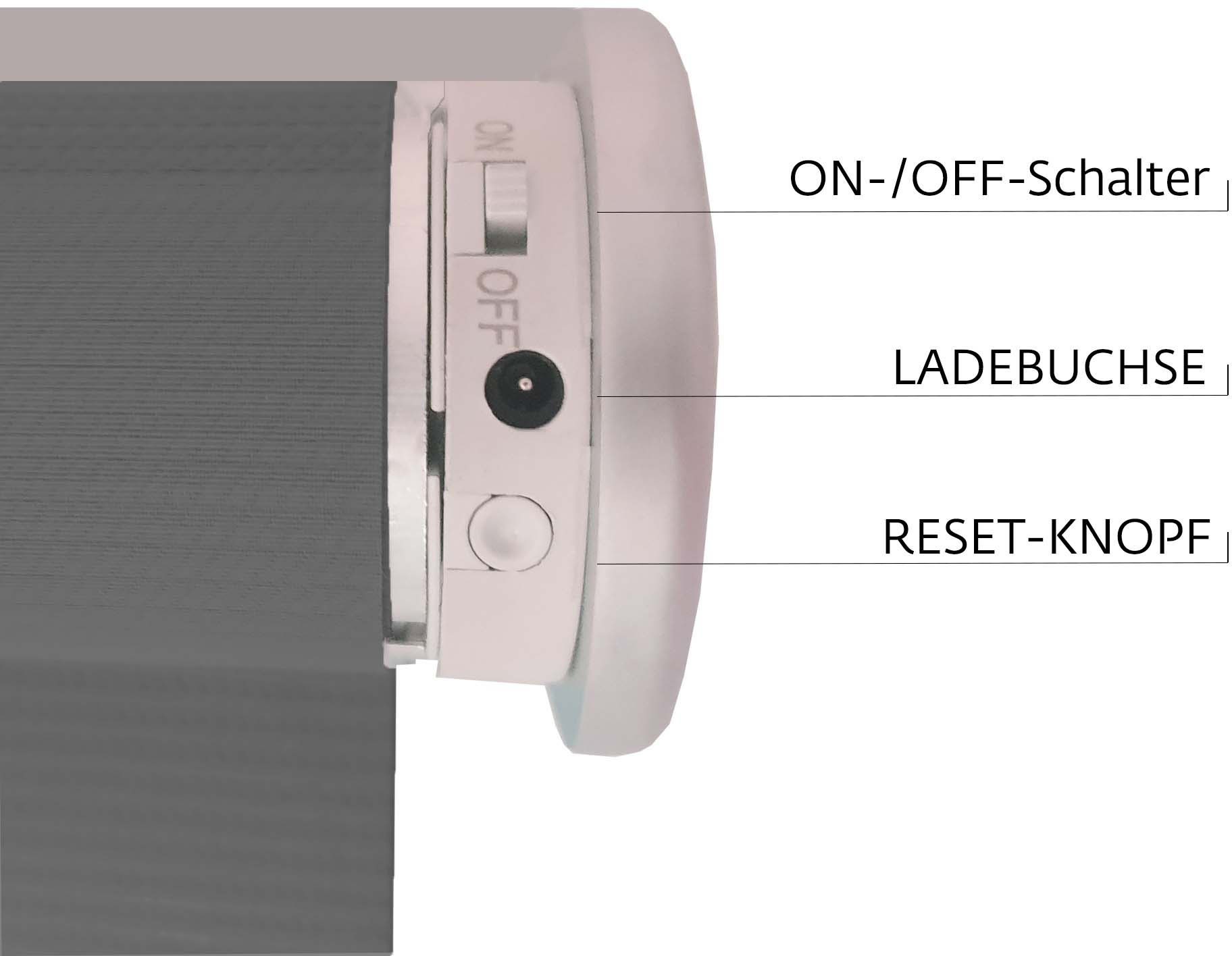 sunlines Elektrisches Rollo »Akkurollo Upcycling appgesteuert, blickdicht, Sunlines«, blickdicht, ohne Bohren, appgesteuert via Bluetooth