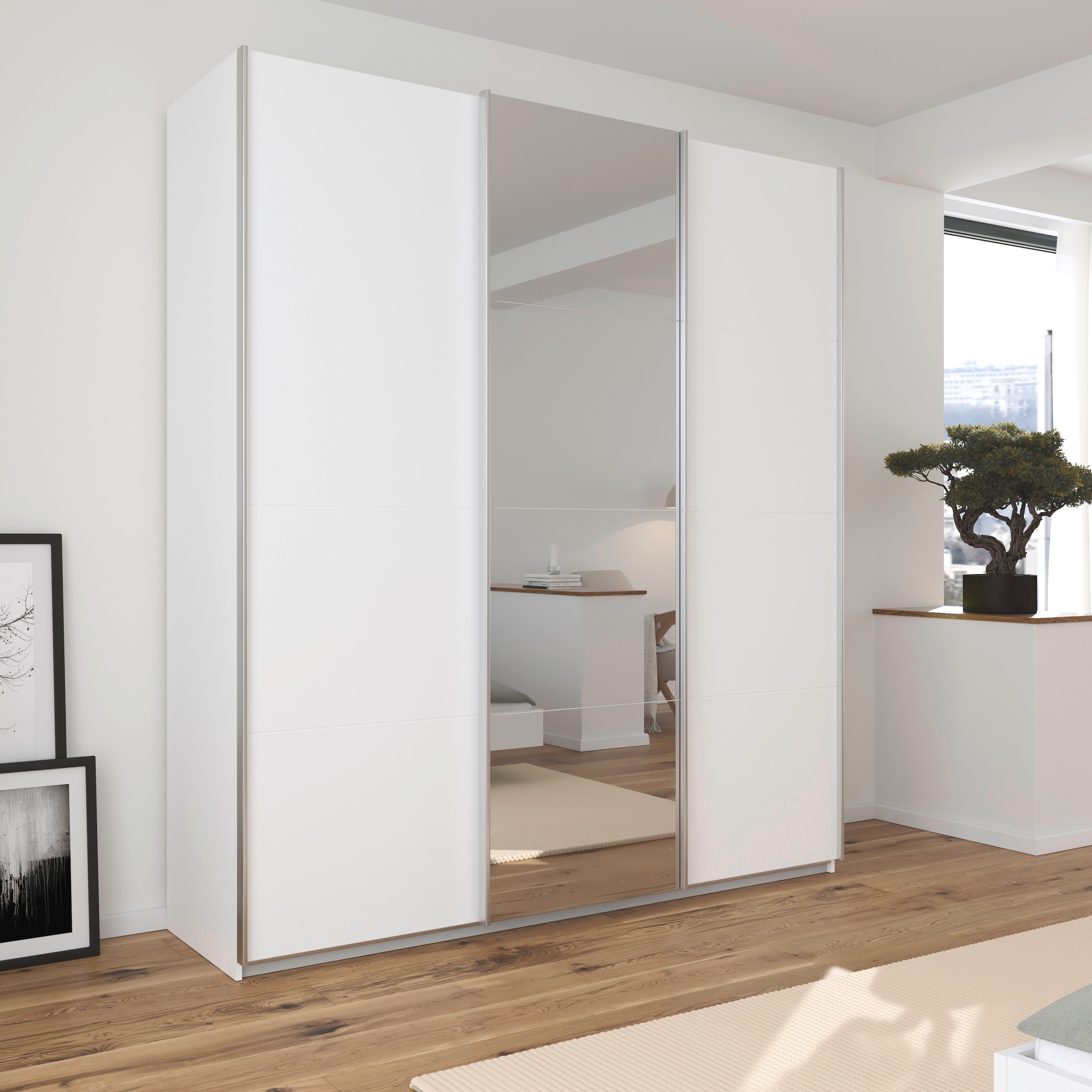 rauch Schwebetürenschrank »Kleiderschrank Schrank Garderobe AGORDO«, Top Innenausstattung, in 4 Breiten und 2 Höhen MADE IN GERMANY