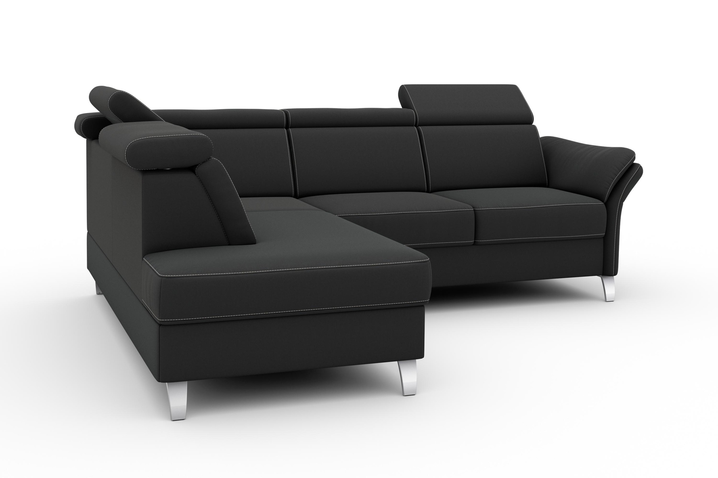 sit&more Ecksofa »Vincenzo L-Form«, inklusive Kopfteilverstellung, wahlweise mit Bettfunktion, Bettkasten