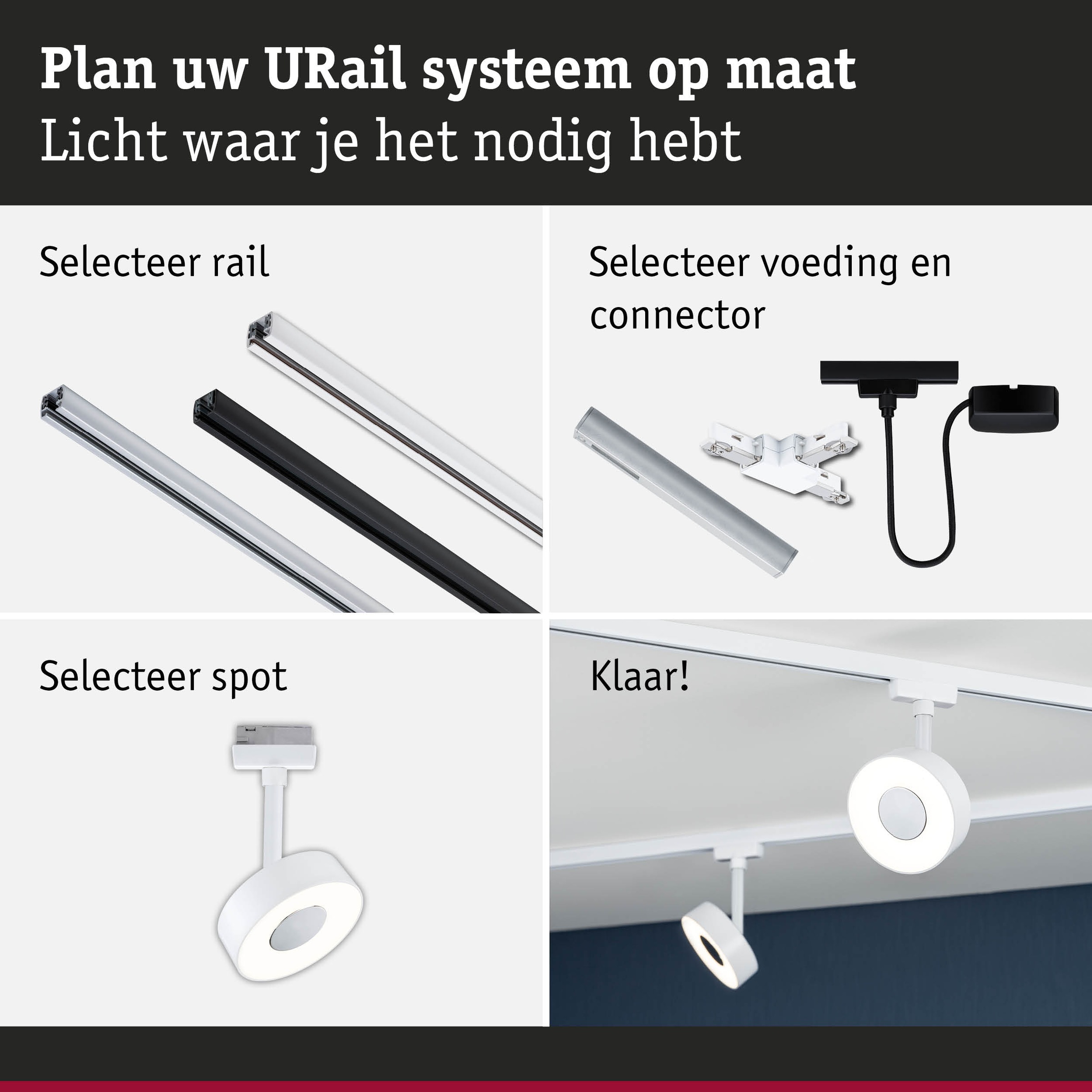 Paulmann Schienensystem-Leuchten »URail LED Schienenspot 3-Step-Dim Circle Einzelspot Signalweiß«, Memoryfunktion, mehrere Helligkeitsstufen