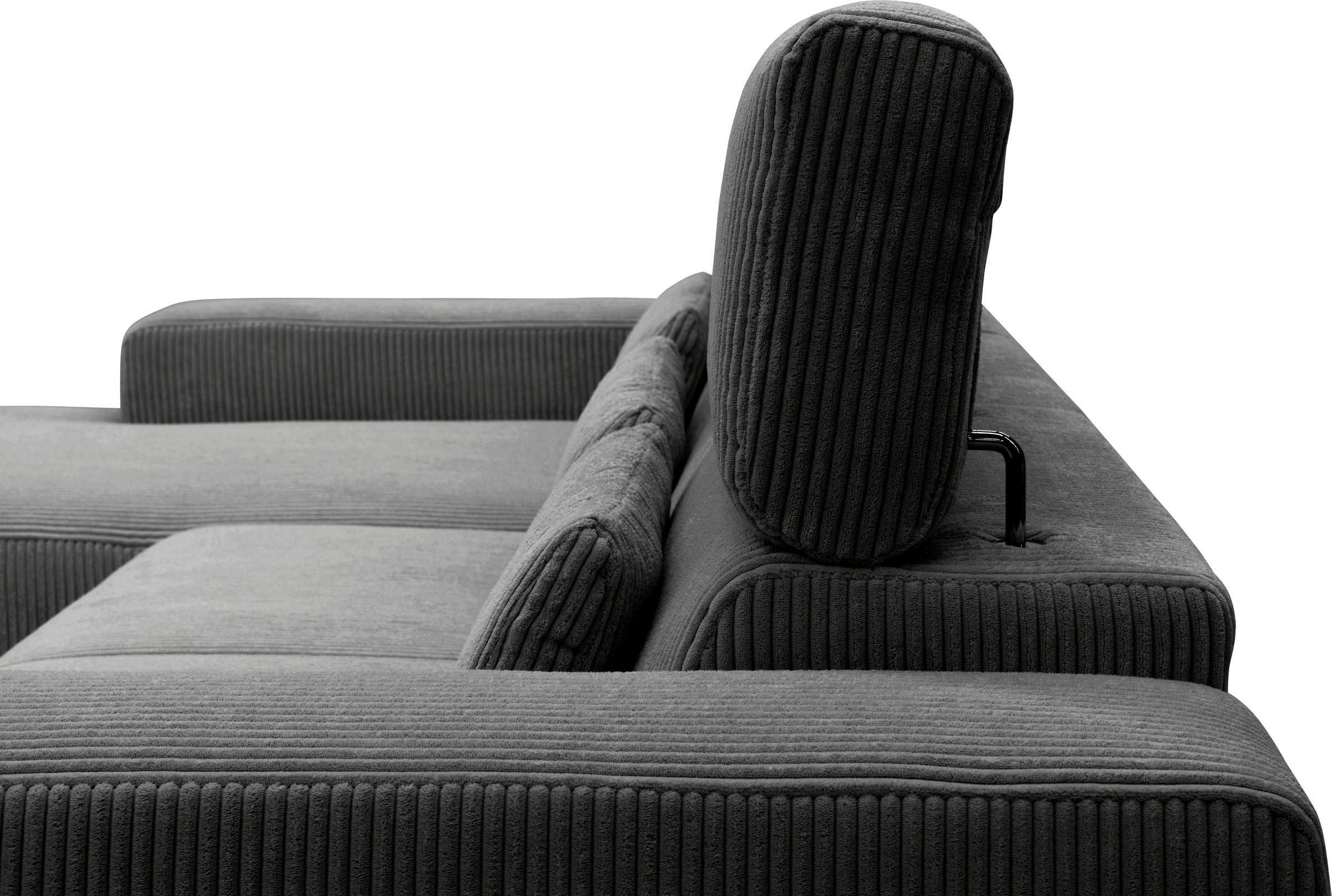 DOMO collection Ecksofa »Brandon große Ausführung B/T/H: 289/177/80 cm, auch in Leder und Cord«, mit Kopfteilverstellung, wahlweise Sitztiefenverstellung, L-Form