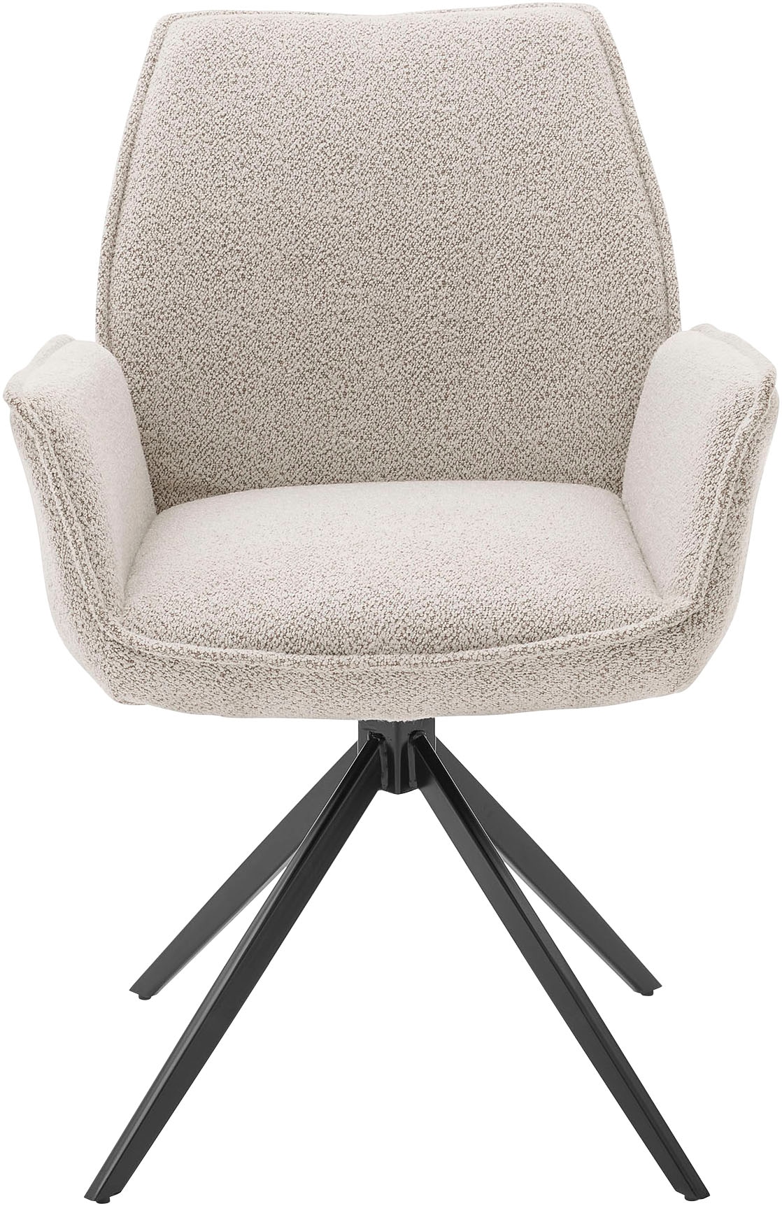 Musterring Esszimmerstuhl »Tiama«, (Set), 2 St., Bouclé, Stativgestell aus Eisen schwarz, 180° drehbar, Stoff Cord oder Bouclé