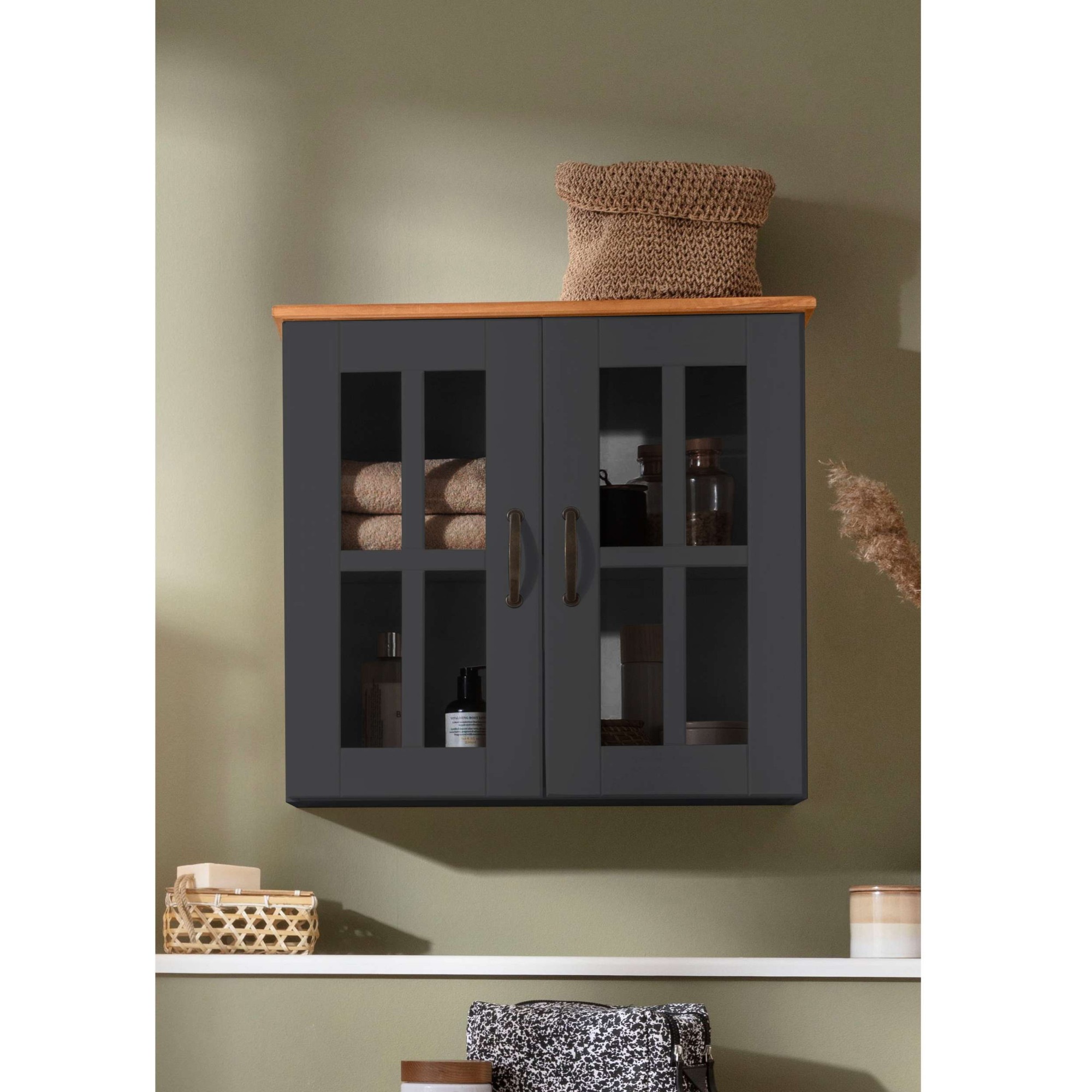 Home affaire Hängeschrank "Rodby" FSC-zertifiziertes Massivholz, Griffe Met günstig online kaufen