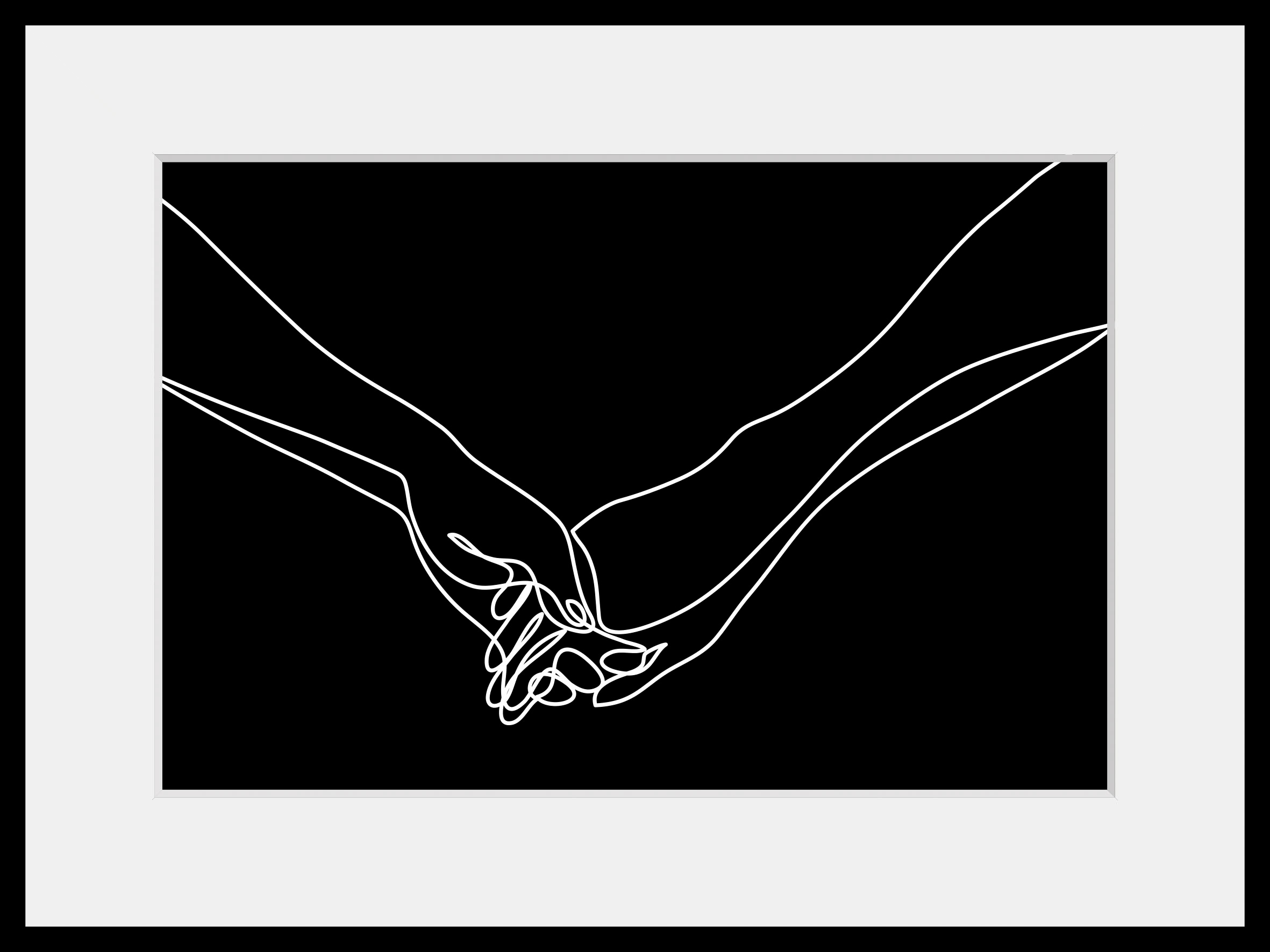 queence Bild »I wanna hold your hand« Bilder von Liebespaaren | Frau | Kunst | Mann | Schwarz-Weiß 1 Stk. tlg. HD Premium Poster-Druck inkl. Holzrahmen