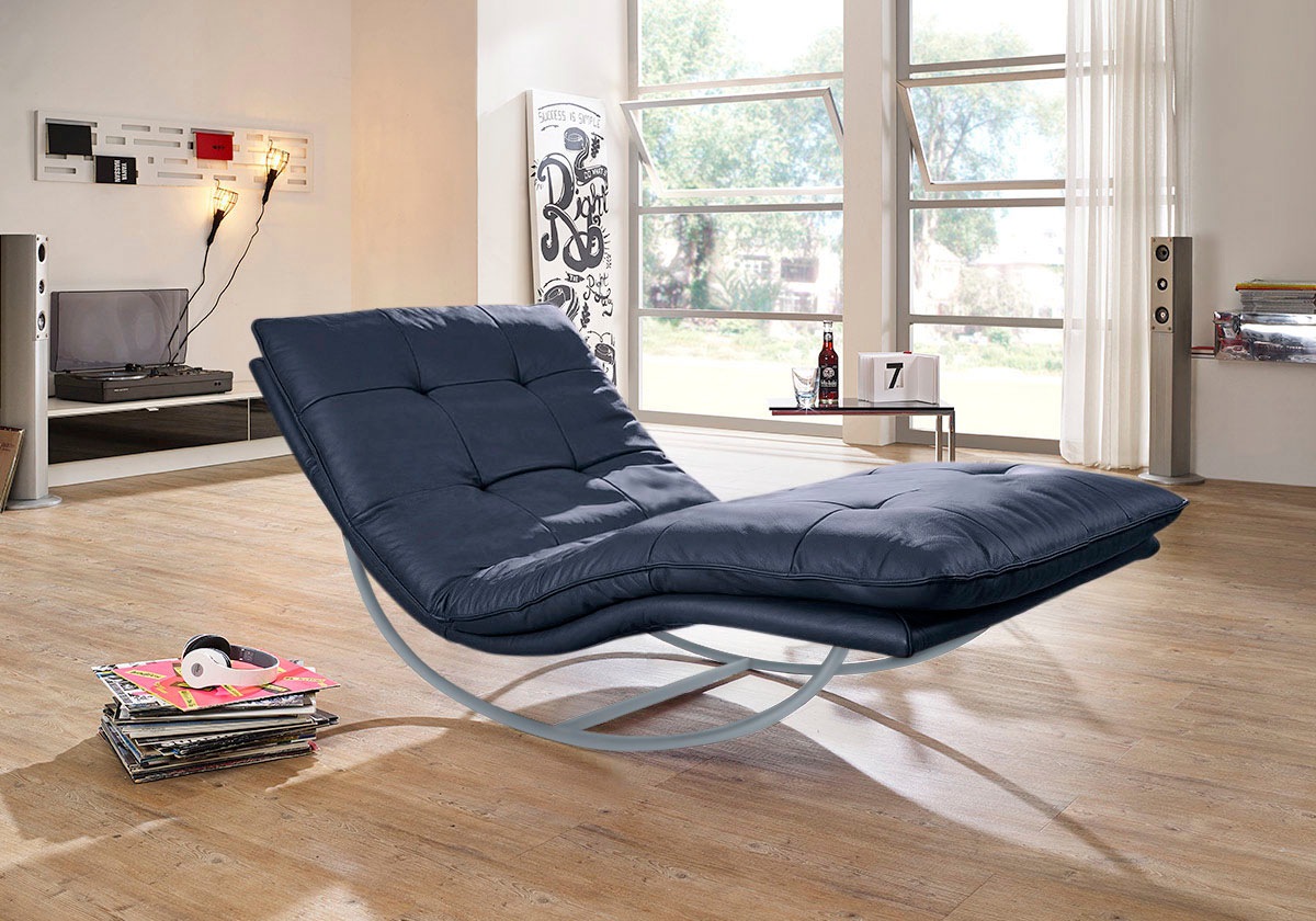 W.SCHILLIG Relaxliege »daily dreams«, in Waffelkissen-Optik, Schaukelgestell silber matt, in 2 Breiten