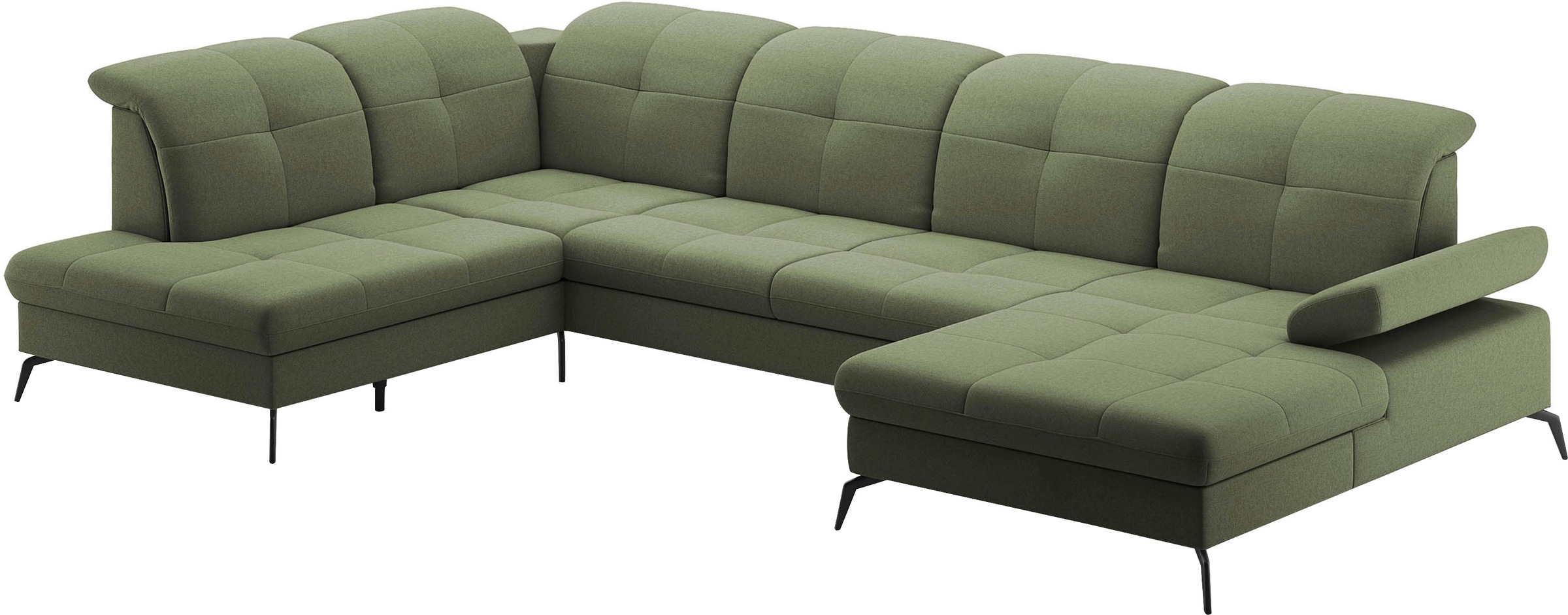 sit&more Wohnlandschaft »Amica, U-Form, inkl. Sitztiefenverstellung und Armteilverstellung«, wahlweise mit Kopfteilverstellung, Bettfunktion und Bettkasten