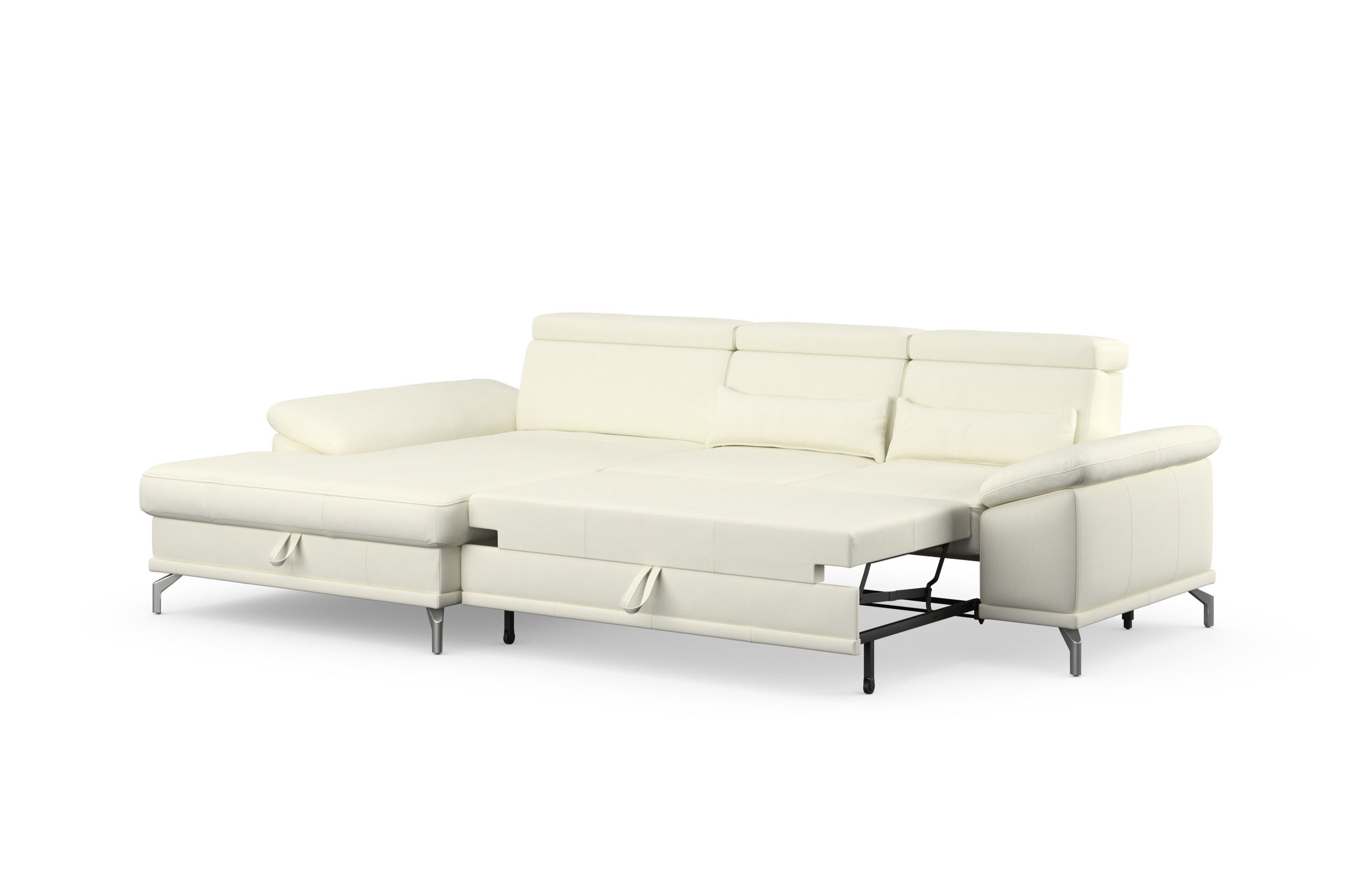 sit&more Ecksofa »Cabrio L-Form, mit Sitztiefenverstellung, Arm- und Kopfteilverstellung«, 2 Nierenkissen, Federkern, optional Bettfunktion und Stauraum