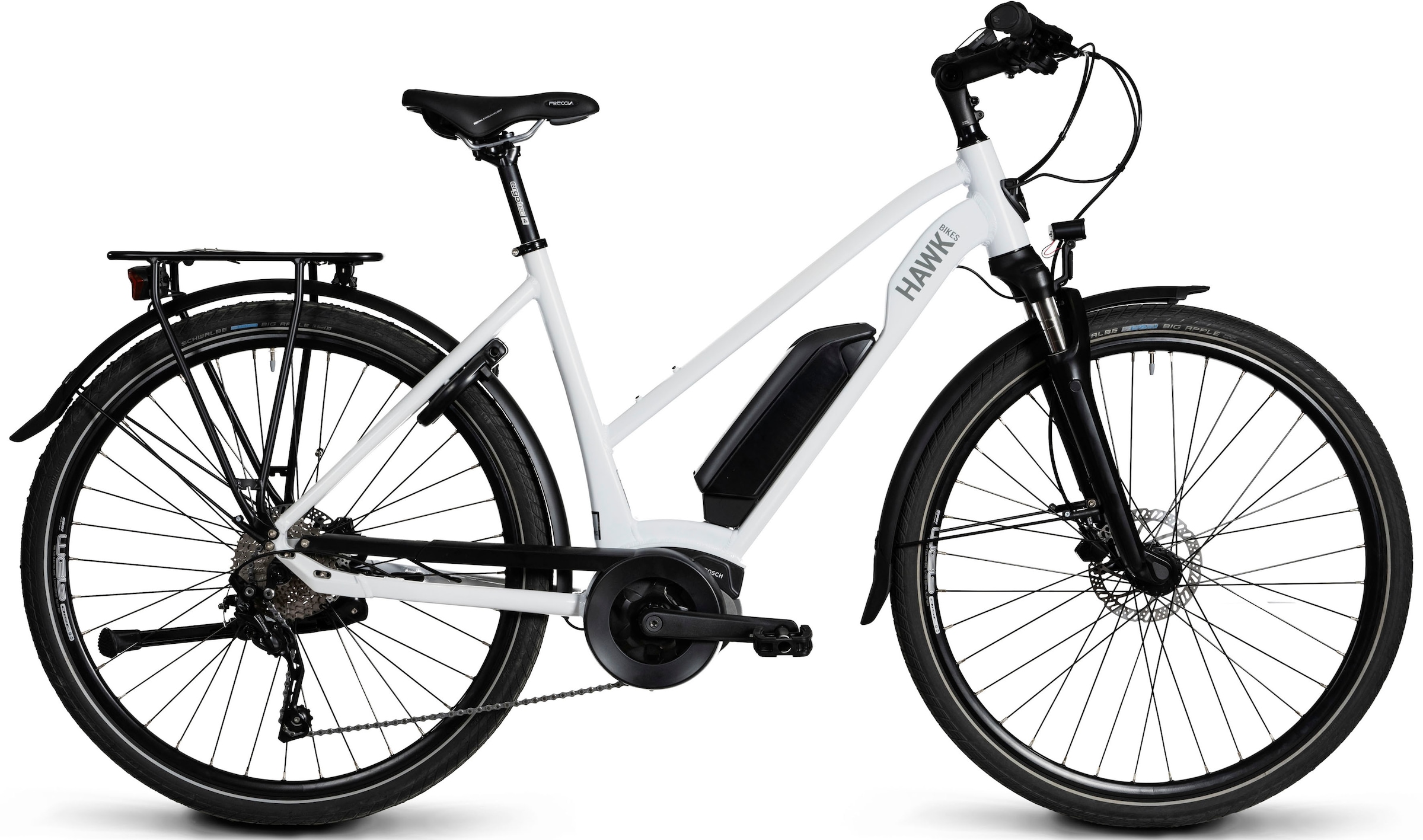 HAWK Bikes E-Bike »E-Trekking 500 Lady«, 10 Gang, Shimano, Deore, Mittelmotor 250 W