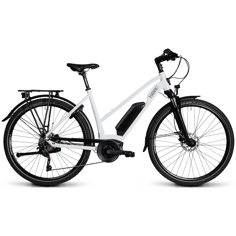 HAWK BIKES »E-Trekking 500 Lady« 10 Gang Shimano Deore Schaltwerk Kettenschaltung Mittelmotor 250 W Pedelec, Elektrofahrrad für Damen u. Herren...