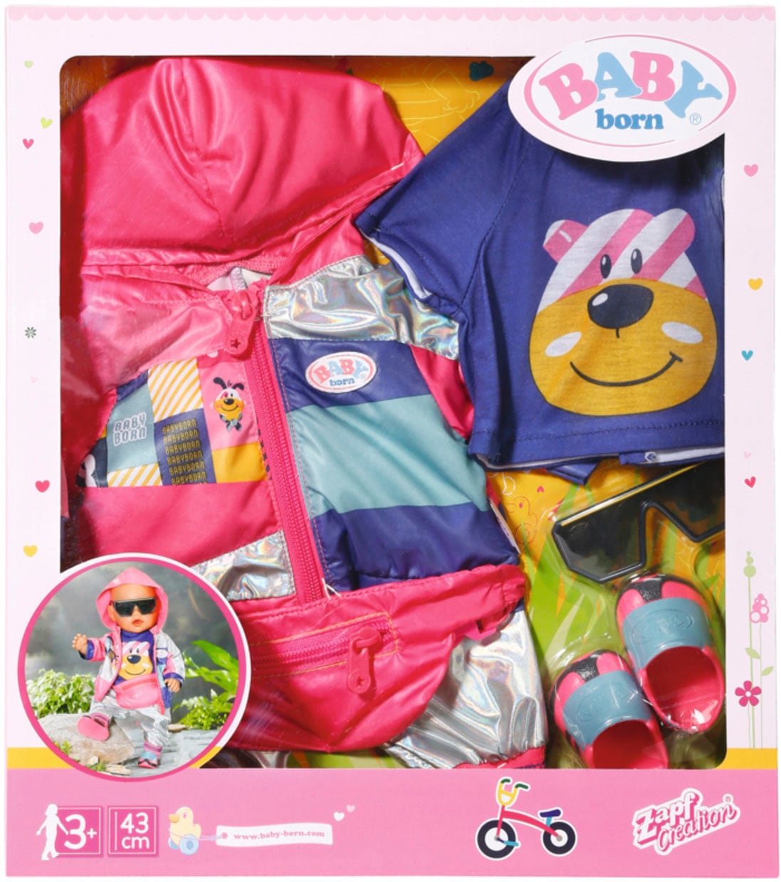 Baby Born Puppenkleidung »Deluxe Fahrrad Set, 43 cm«, (Set, 7 tlg.)