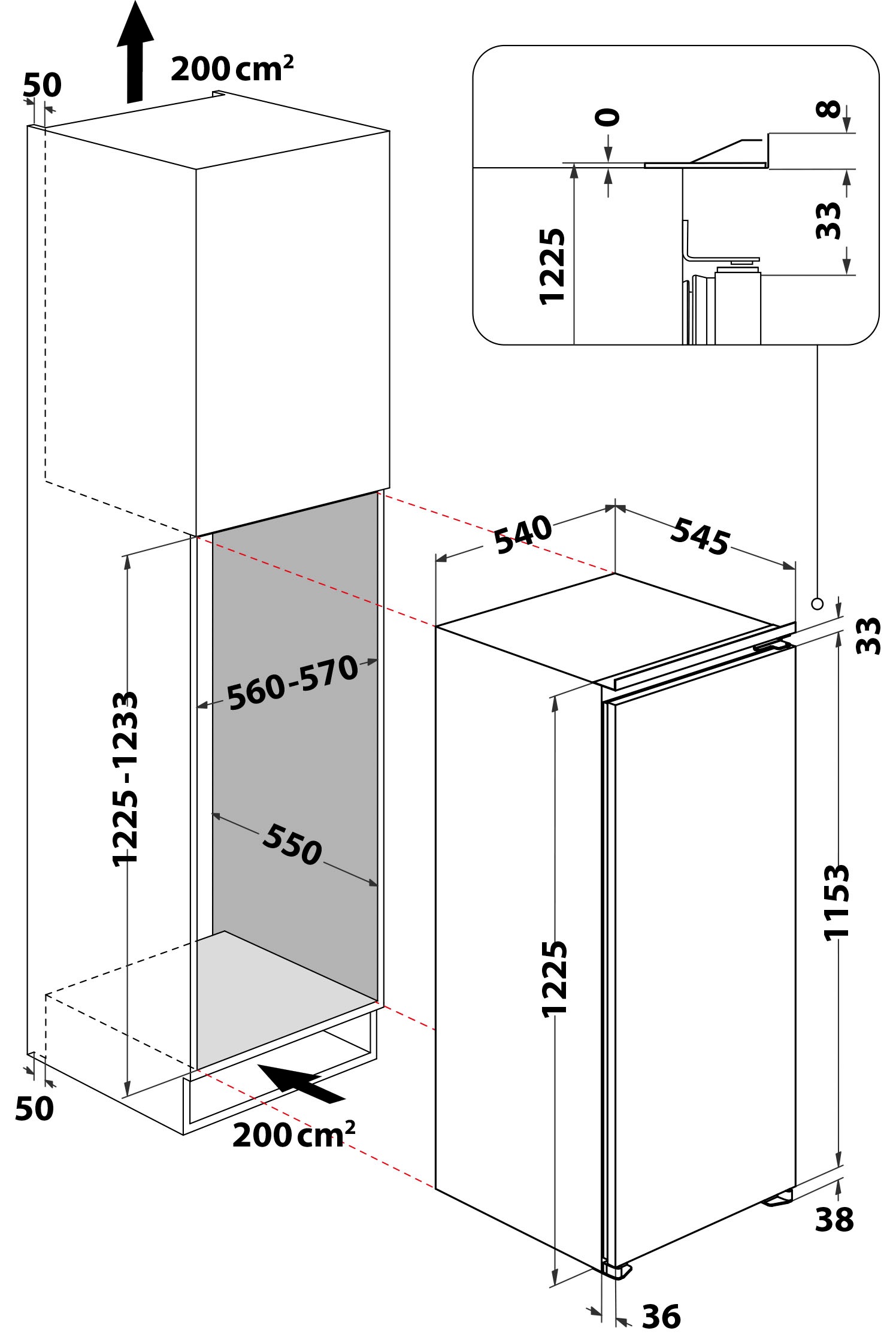 Privileg Einbaukühlschrank »PRC 12GF2E«