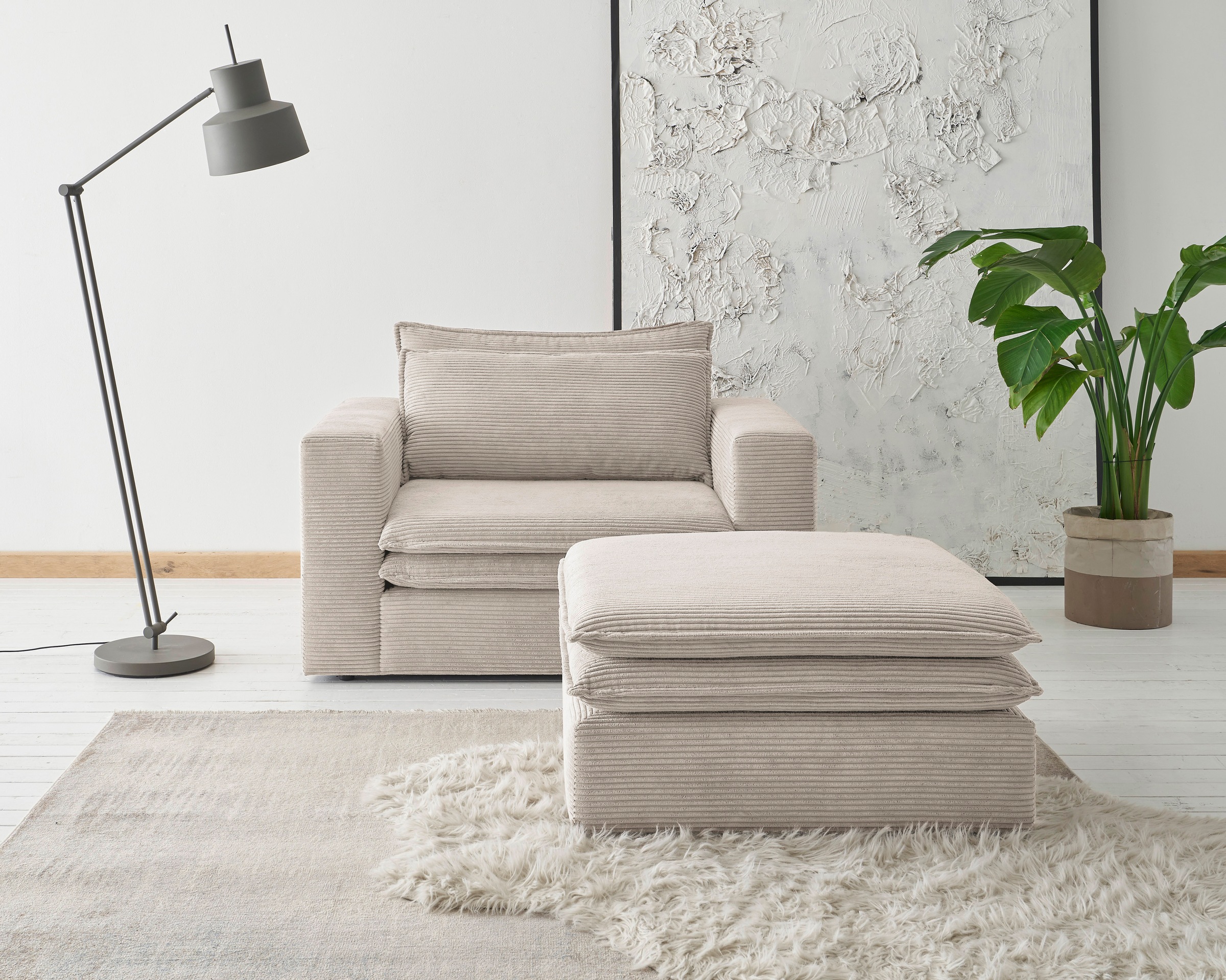 Home affaire Sitzgruppe »PIAGGE« 2 Stk. tlg. Hochwertiger Cord, Loveseat un günstig online kaufen