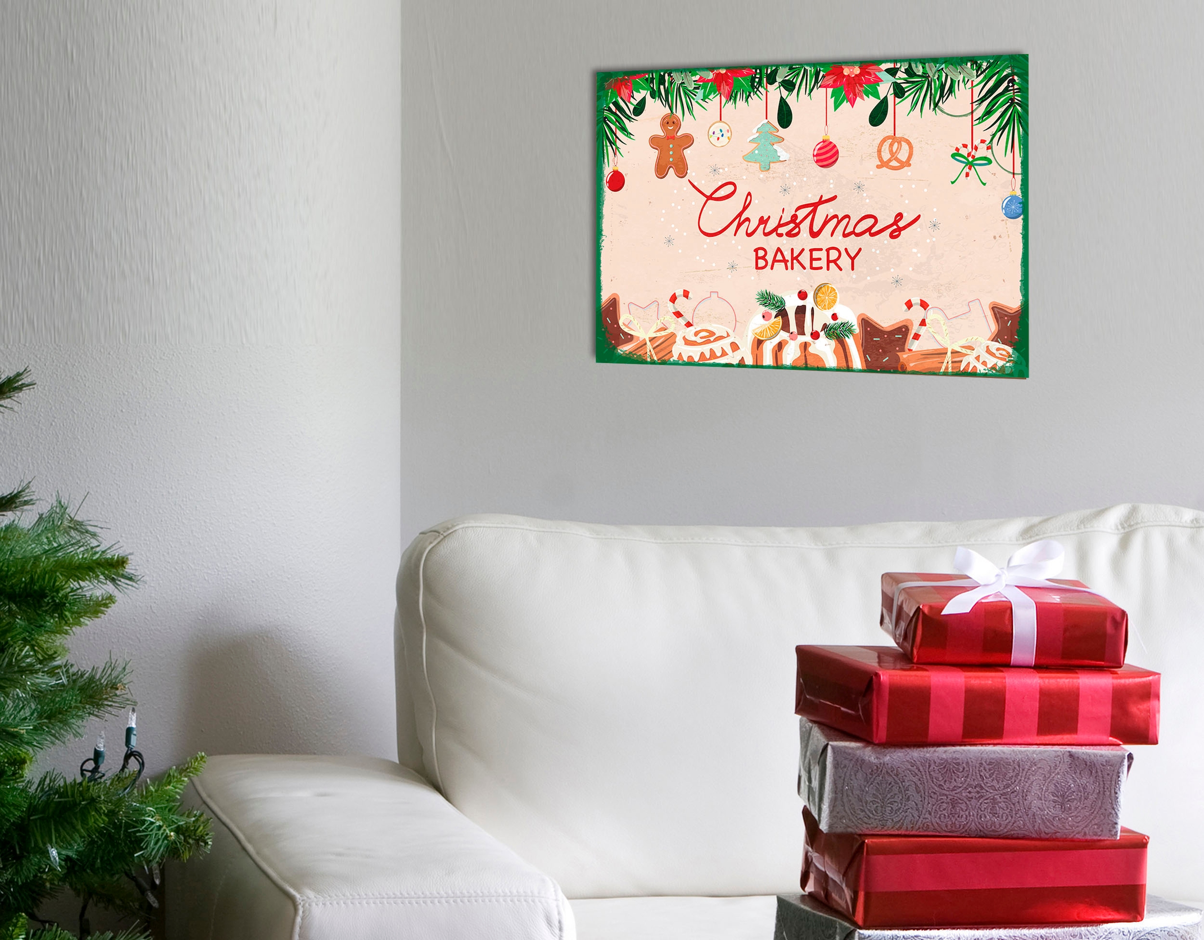 queence Metallbild »Christmas Bakery« Schriftzug   Schriftzüge   Weihnachte günstig online kaufen