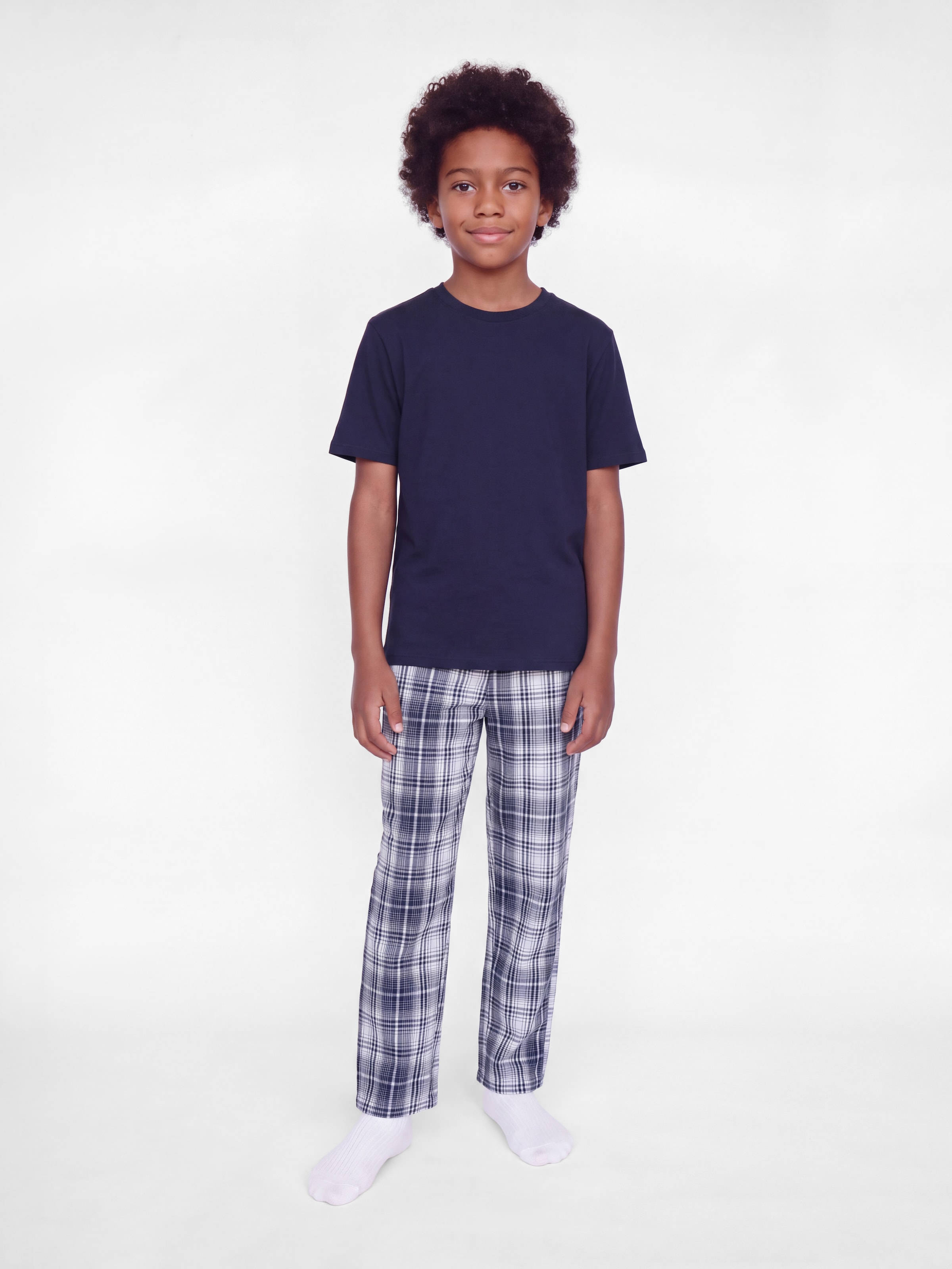 Jack & Jones Junior Schlafanzug »JACLUCA SS TEE AND WOVEN PANTS GIF JNR« Set, 2 Baumwolle, normal geschnitten
