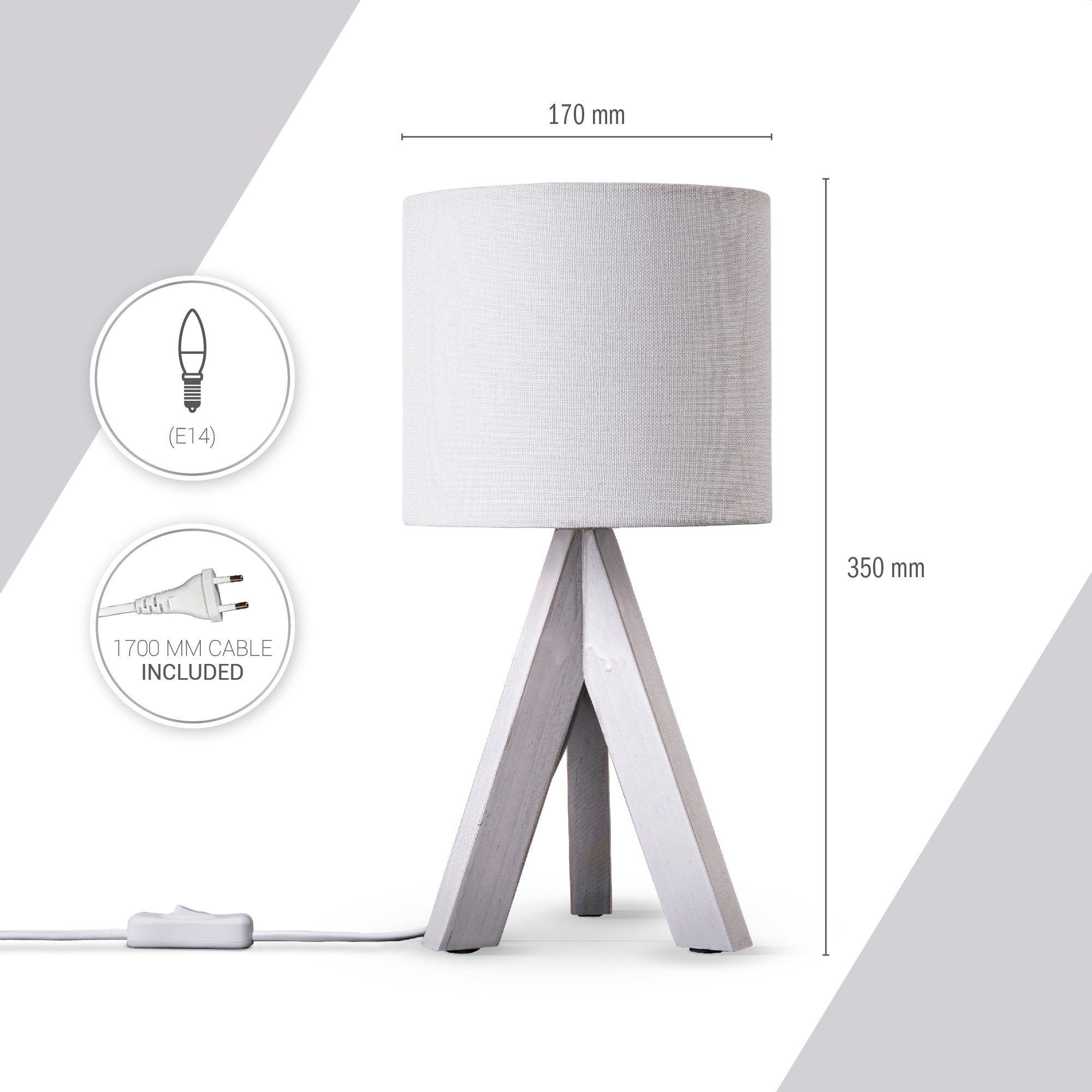 Paco Home Tischleuchte »BAJO CANVAS UNI COLOR«, 1 flammig, Leuchtmittel E14 günstig online kaufen
