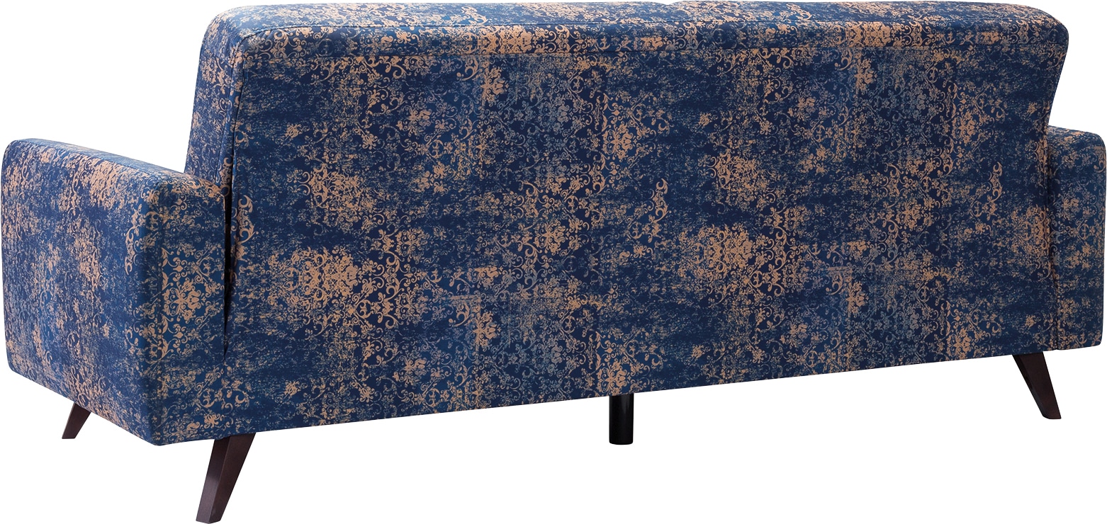 exxpo - sofa fashion 3-Sitzer »Side, trendiger Bezugsstoff, toller Sitz- und Liegekomfort, Schlafsofa«, mit Schlaffunktion, Bettkasten und hohe Holzfüße, Solitärmöbel