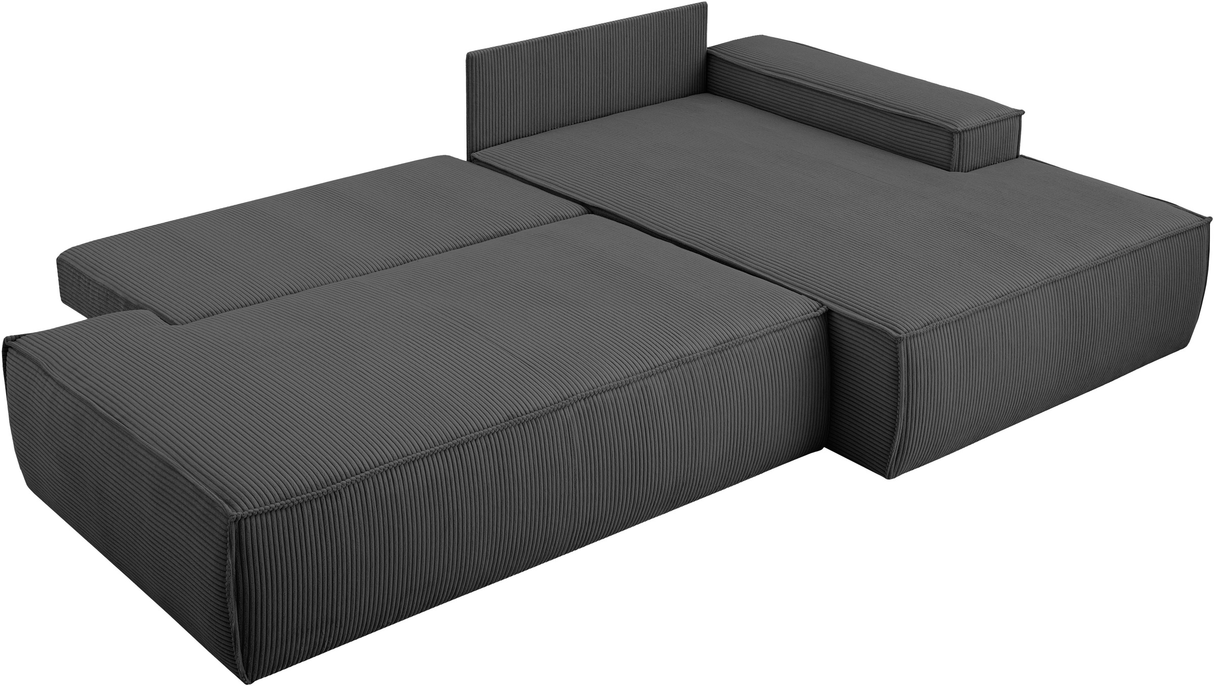 Home affaire Ecksofa »SHERWOOD, Schlafsofa in L-Form offen (275cm), Cord, Leinenoptik«, Schlaffunktion und Bettkasten, Kedernaht, hoher Sitz- & Liegekomfort