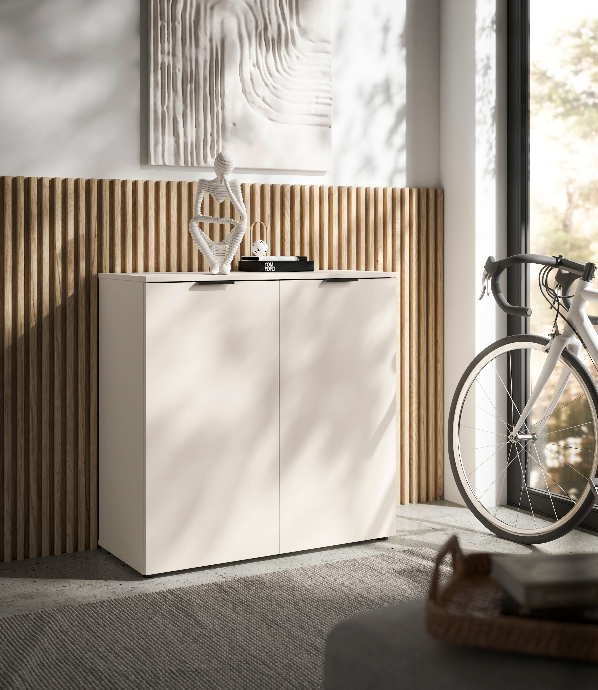 HBZ Sideboard »Linz Kommode, BxHxT 90x90x40cm«, (1 St.), Breite 90cm,Lip-Griff,Melaminbeschichtung