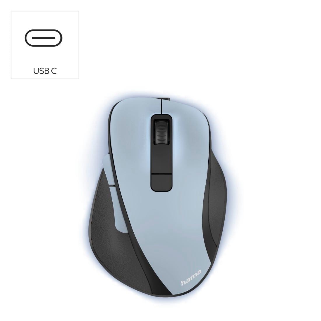Hama ergonomische Maus »Optische 6 Tasten Funkmaus, ergonomisch, Rechtshänder, leise Tasten«, Funk