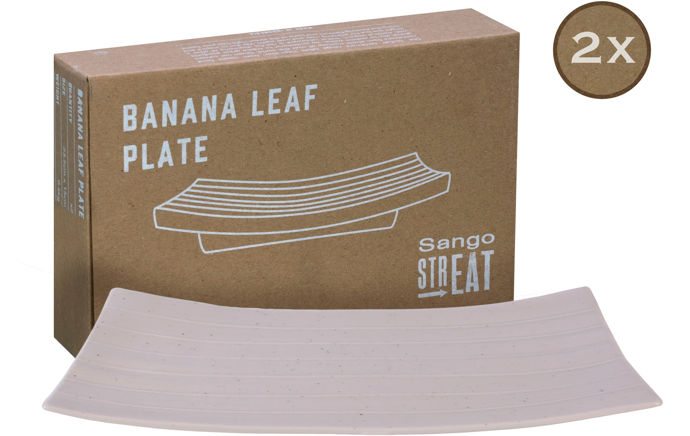 CreaTable Servierplatte »Banana Leaf«, (Set, 2 tlg.), Servier Set, Topaktueller „Streat Food“ Trend