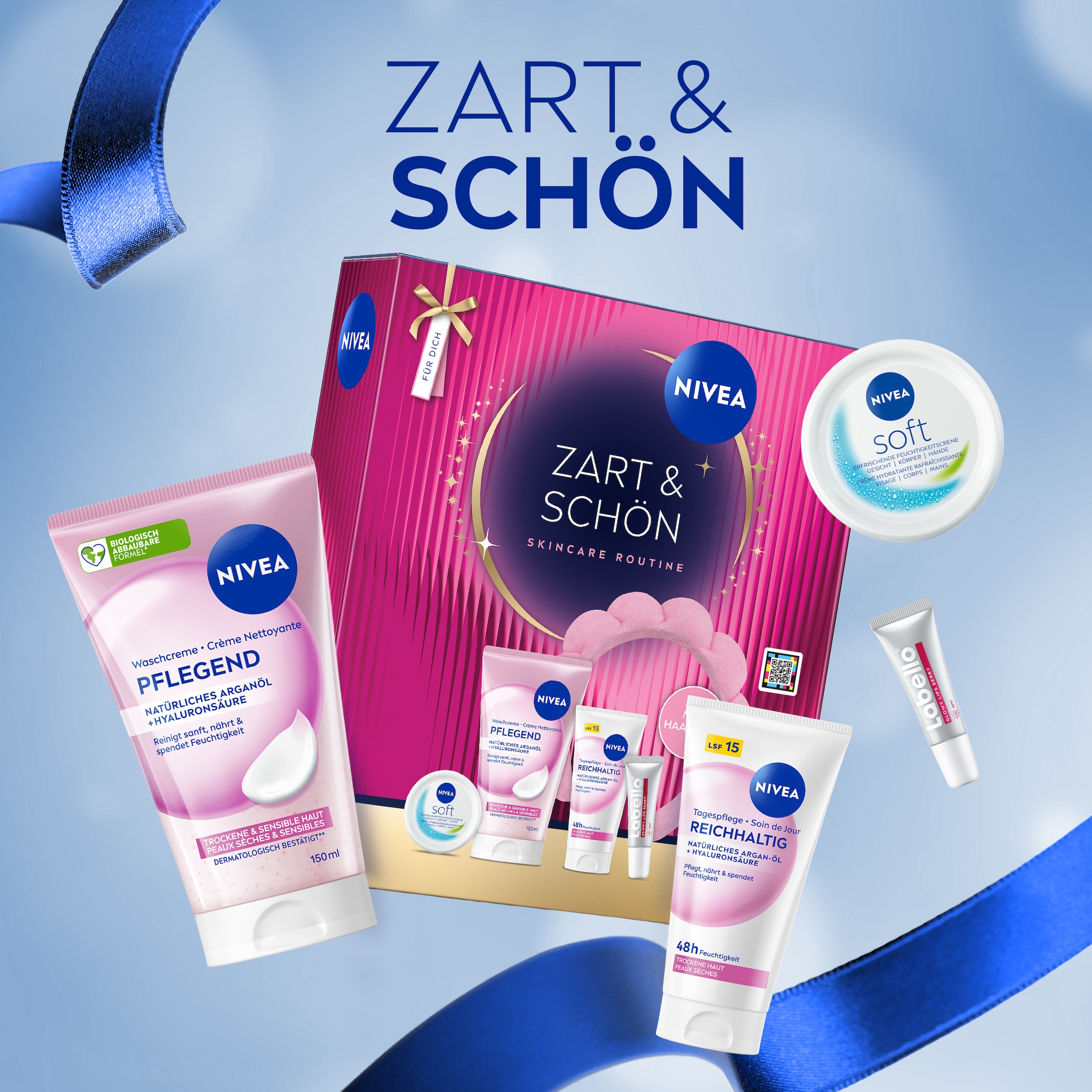Nivea Pflege-Geschenkbox »NIVEA Zart & Schön Geschenkset« Tagescreme, Waschcreme, Lippenpflege und Feuchtigkeitscreme