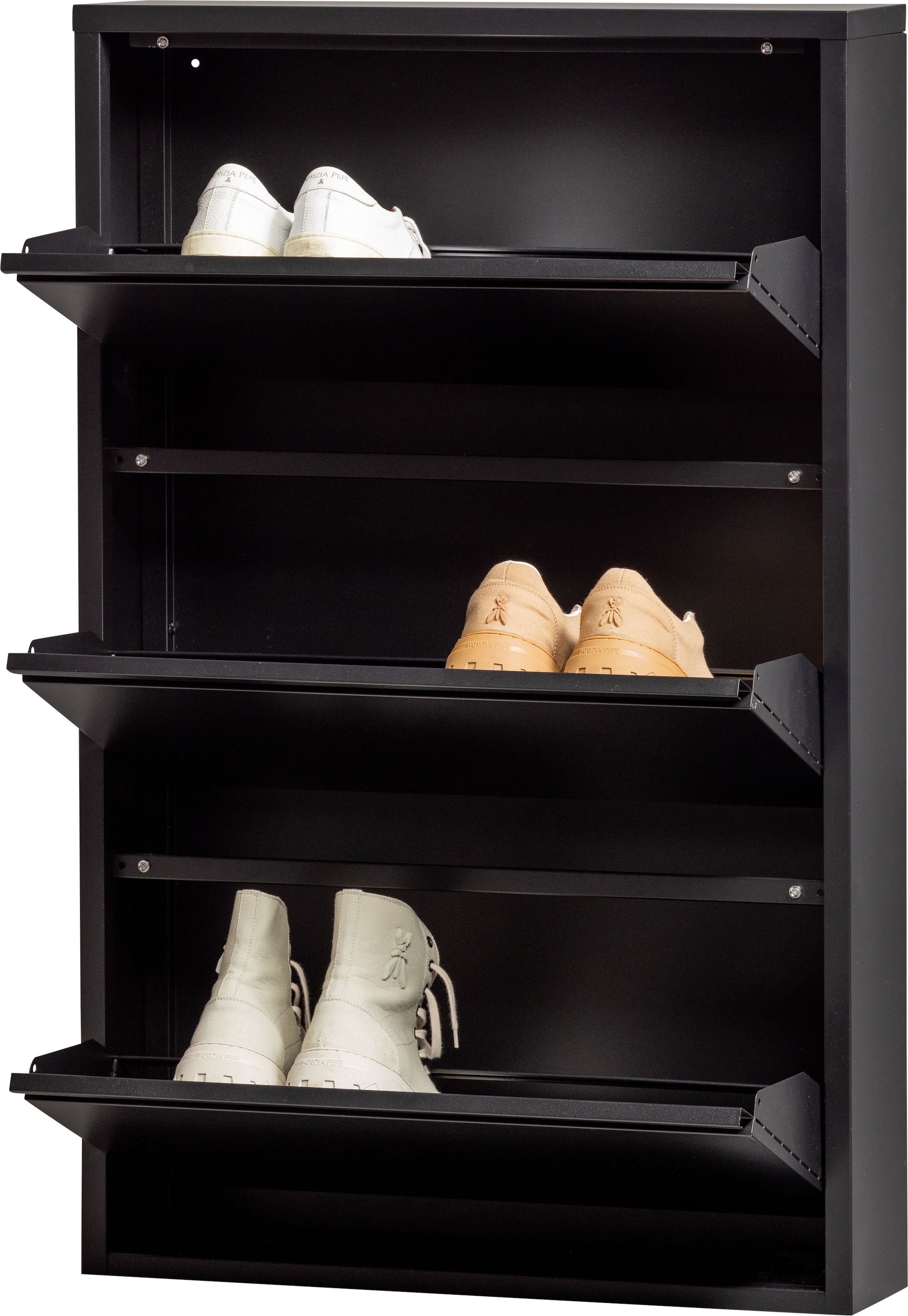 WOOOD Schuhschrank »Sandburg«, mit drei Fächern, Breite 66 cm